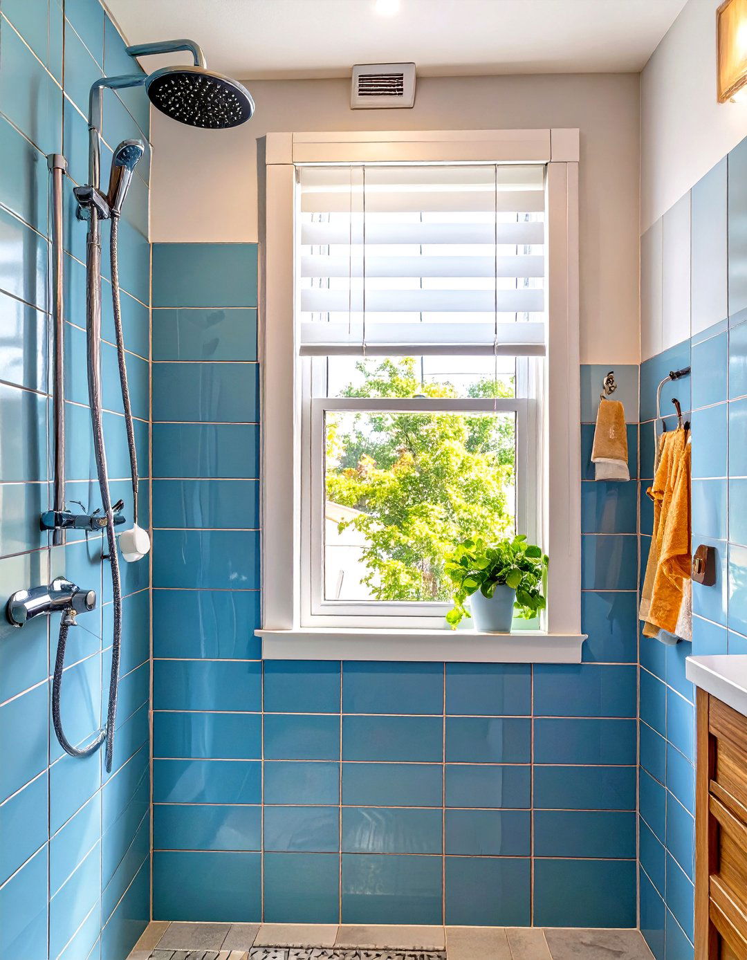 Window with Waterproof Blinds in Shower - 30 window in shower ideas