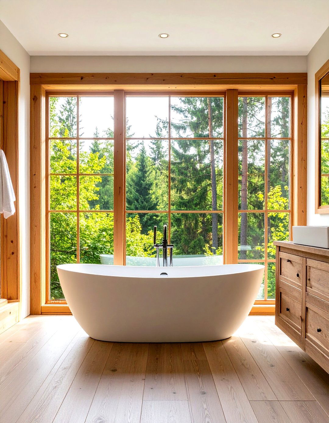 Window with a Natural View - 30 rustic bathroom ideas