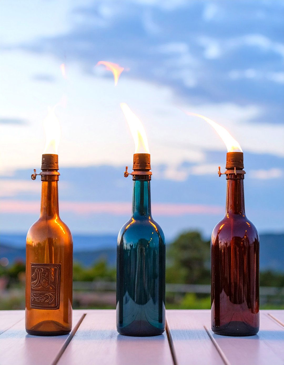Wine Bottle Tiki Torches - 30 outdoor  decorations ideas diy