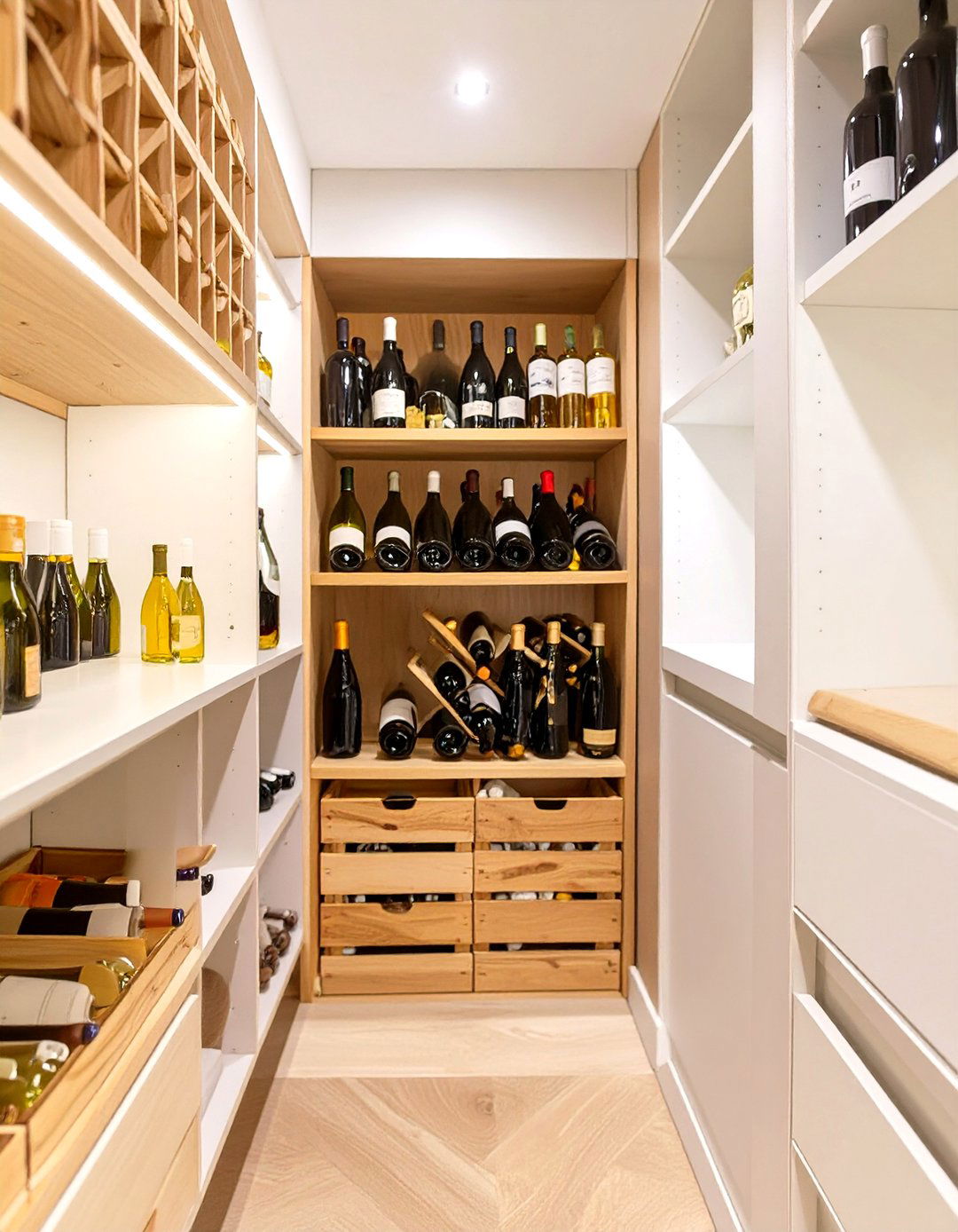 Wine Rack Integration in the Pantry - 30 small walk-in pantry ideas
