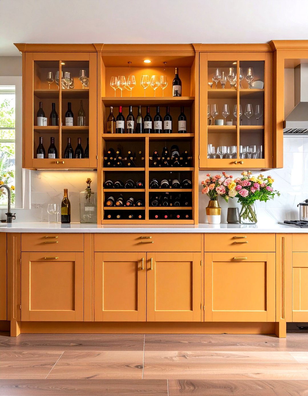 Wine and Stemware Cabinet - 30 kitchen cabinet storage ideas