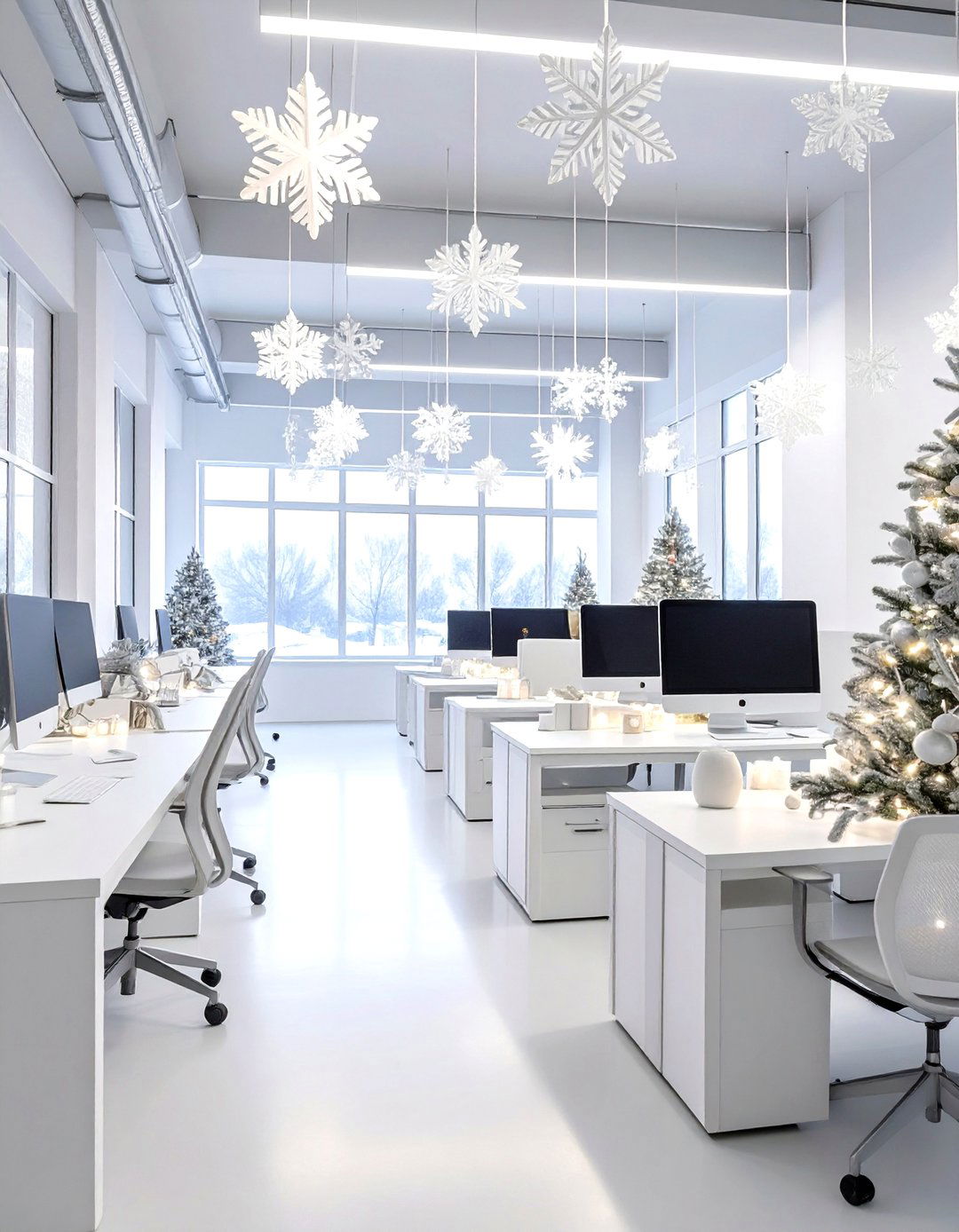 Winter Wonderland Office Scenery - 30 office  decorating contest ideas
