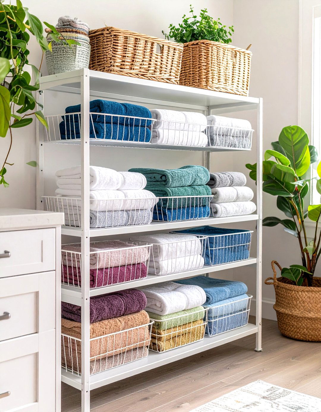 Wire Basket Shelving Units - 30 laundry shelf ideas
