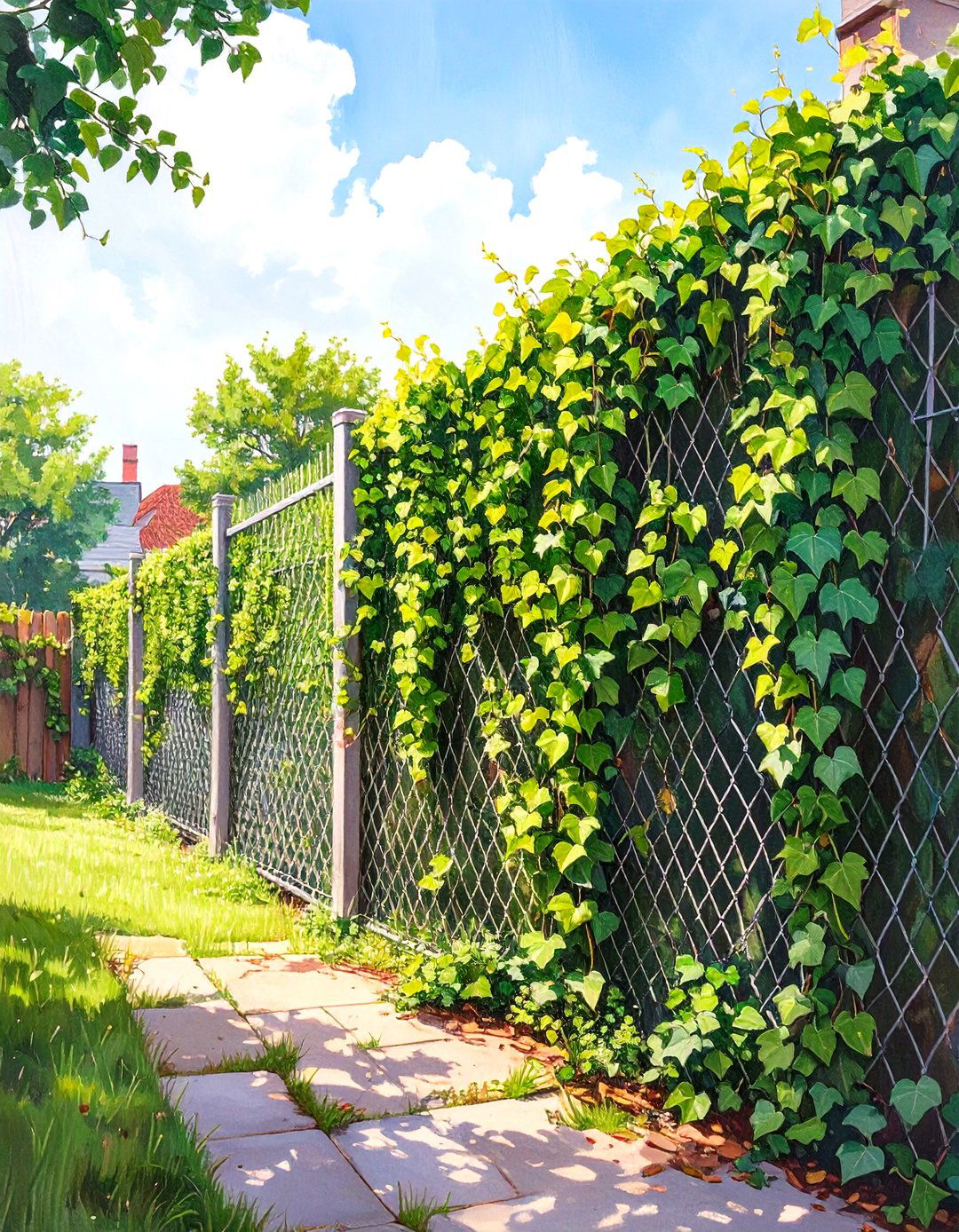 Wire Mesh with Climbing Vines - 30 small front yard fence ideas