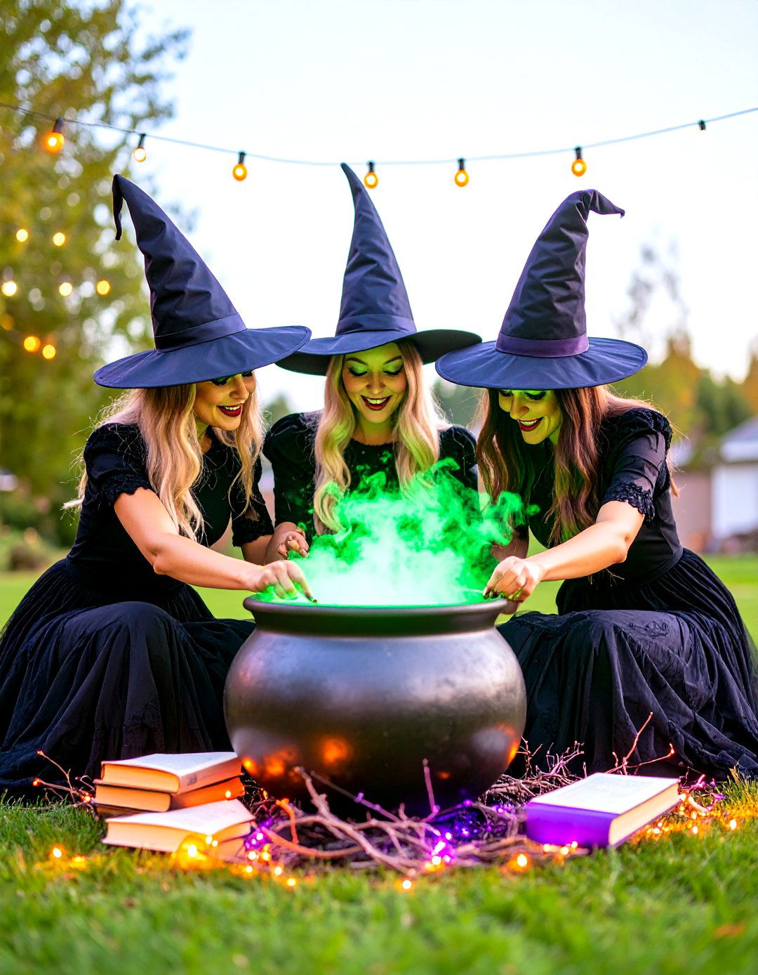Witch Coven Gathering - 30 halloween decorations outdoor ideas