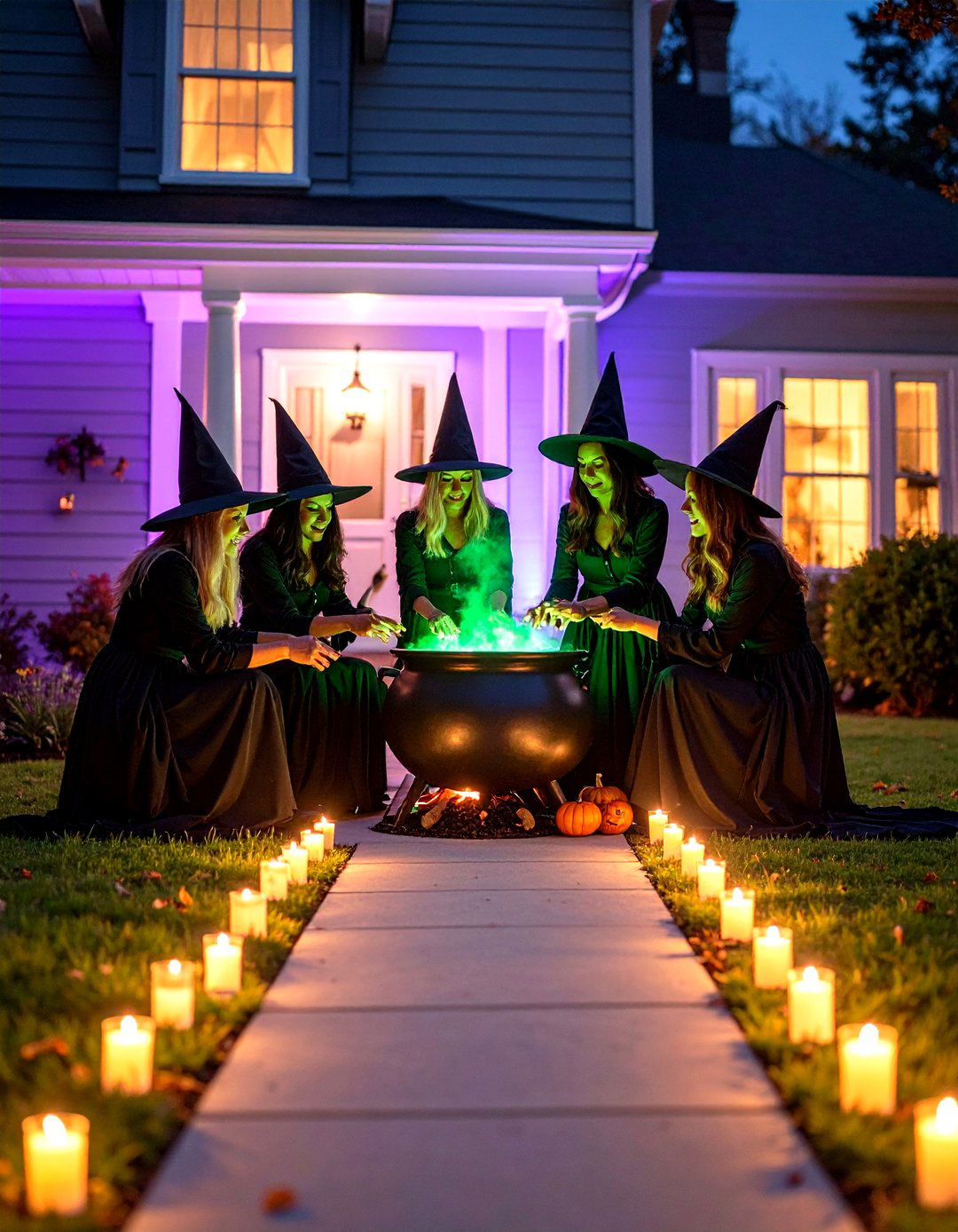 Witch Coven Gathering Front Yard - 30 halloween front yard ideas