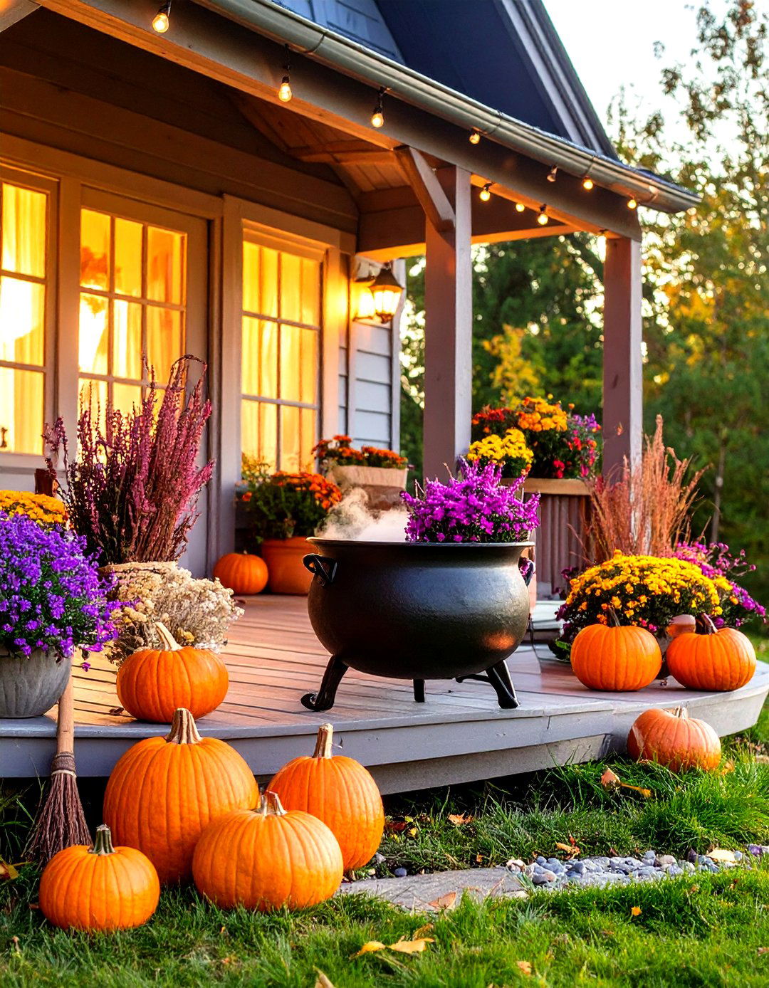 Witchs Cottage Porch - 30 halloween porch ideas