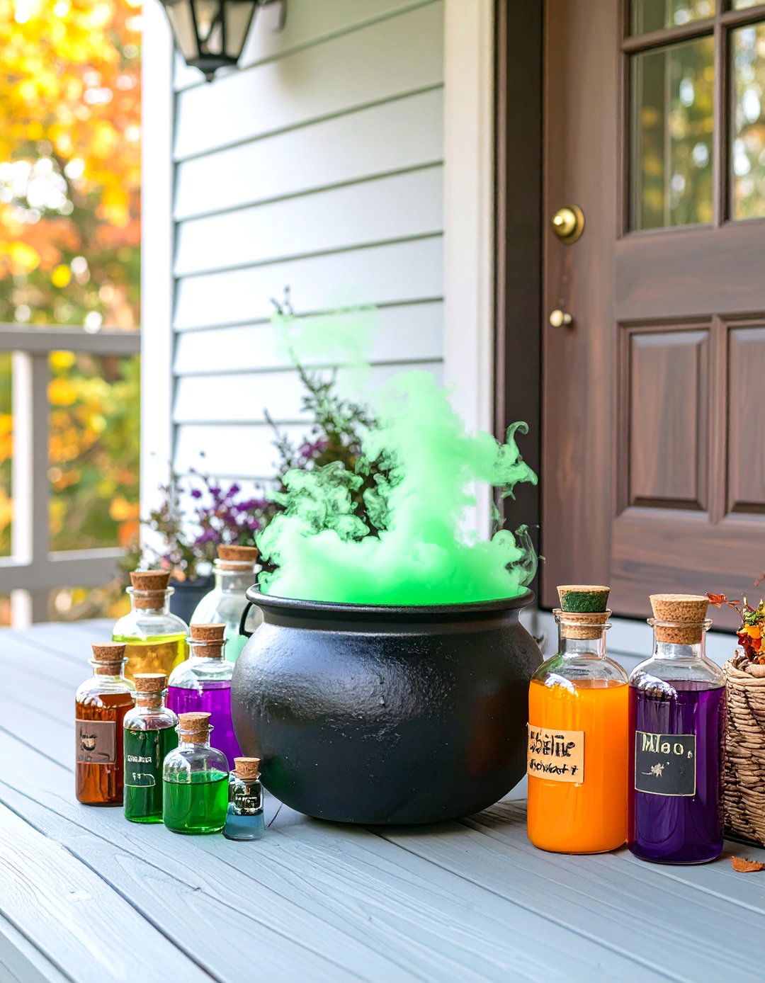 Witchs Potions Porch - 30 outdoor halloween decoration ideas