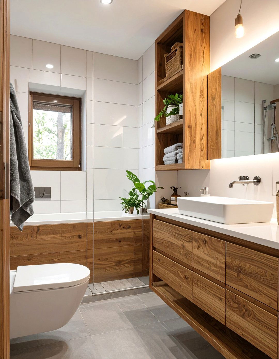 Wood Accent Bathroom - 30 bathroom ideas modern