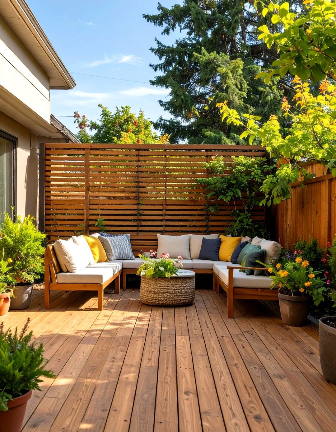 Wood Deck Privacy Screen - 30 wood deck ideas
