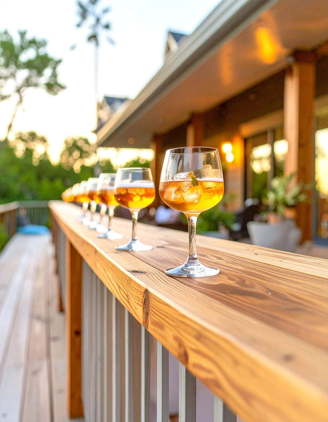 Drink Railing 30 Durable Wood Deck Railing Ideas for Your Backyard - We Love Home Blog