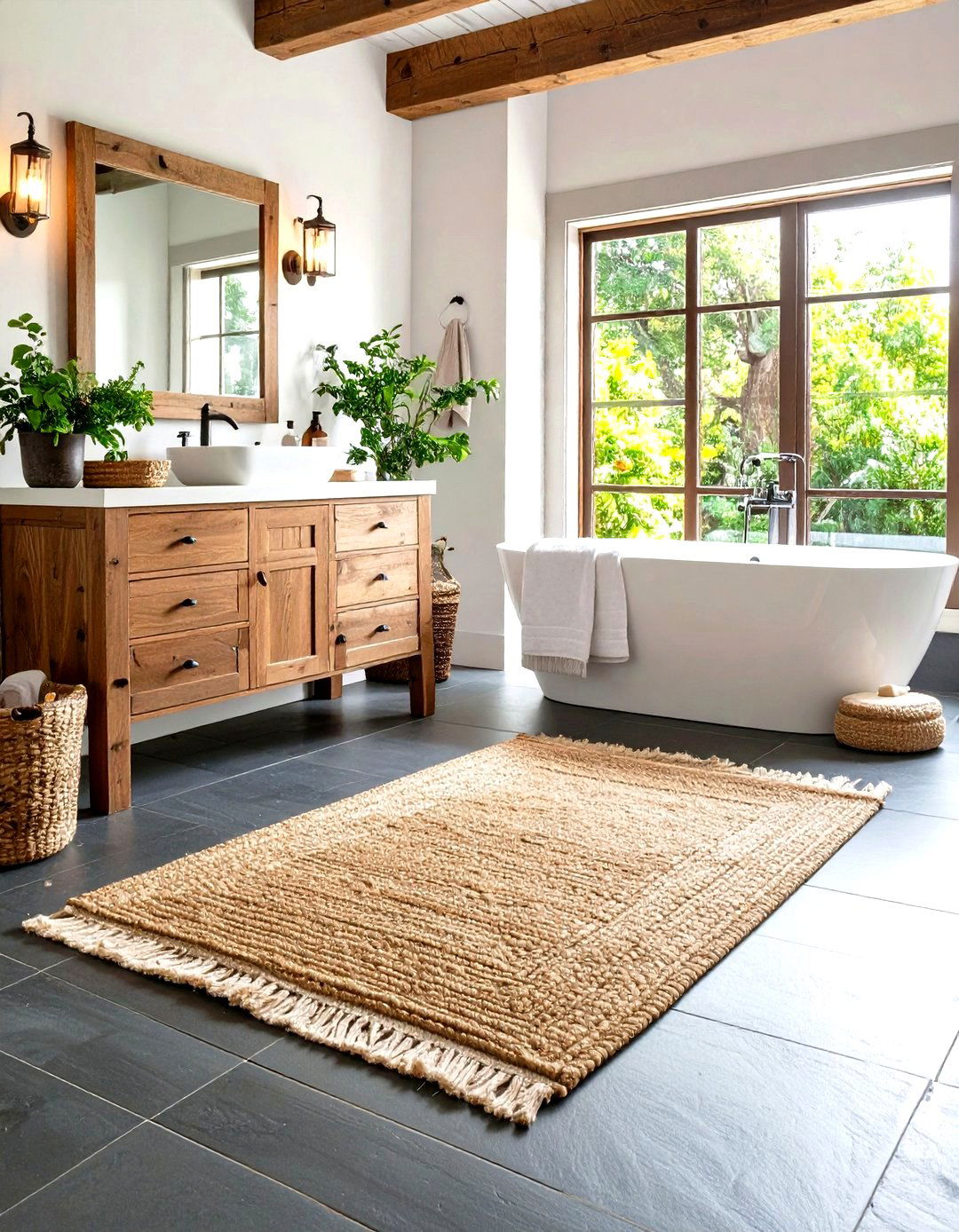 Wood Framed Medicine Cabinet - 30 rustic bathroom ideas