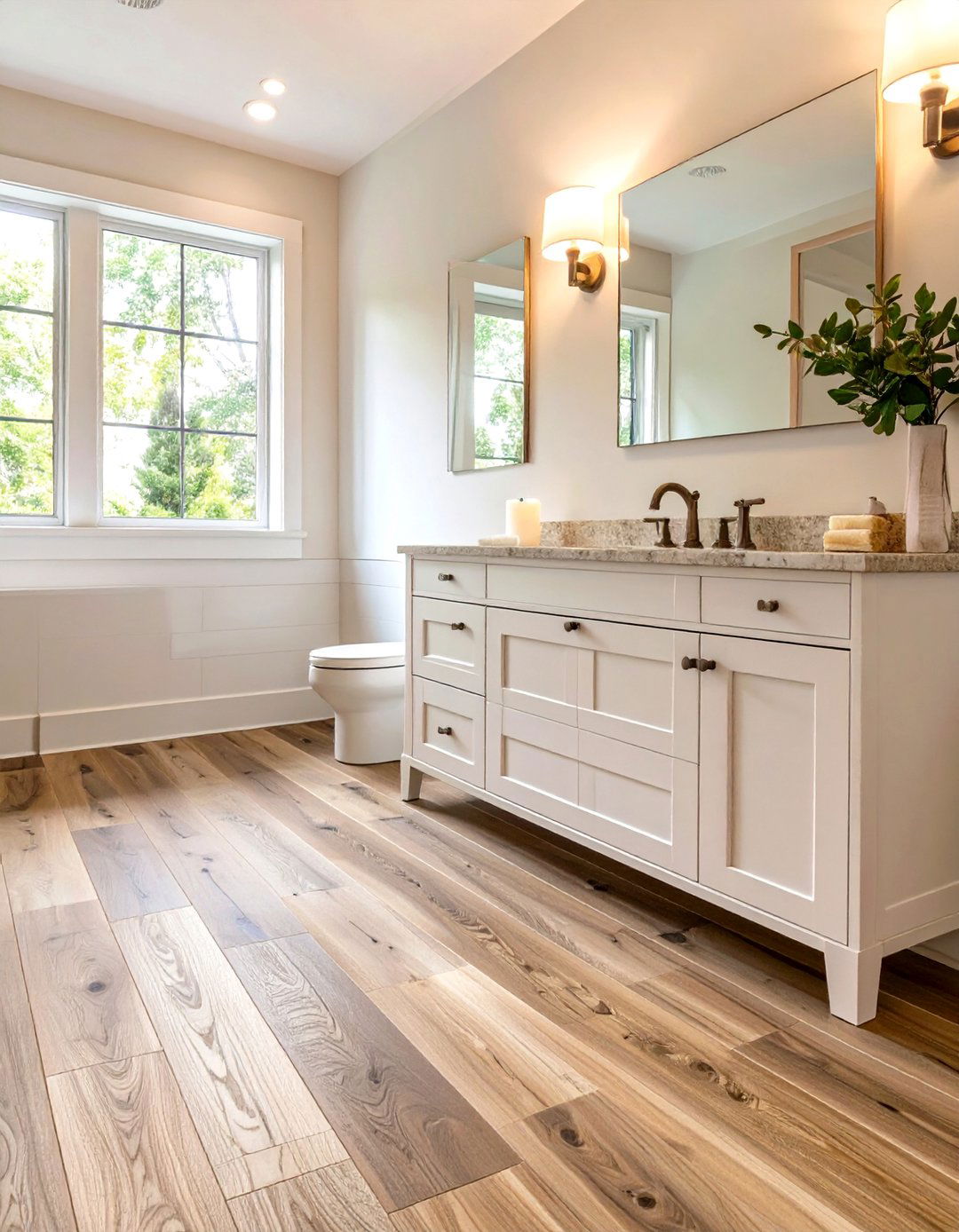 Wood Look Porcelain Bathroom Planks - 30 bathroom floor tiles ideas