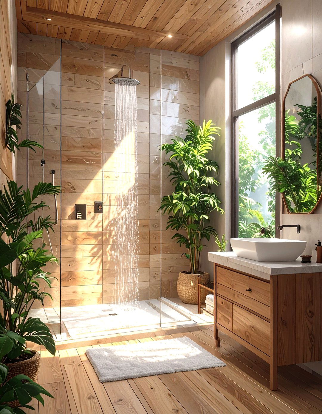 Wood Look Porcelain Plank Shower Wall Tile - 30 shower wall tile ideas