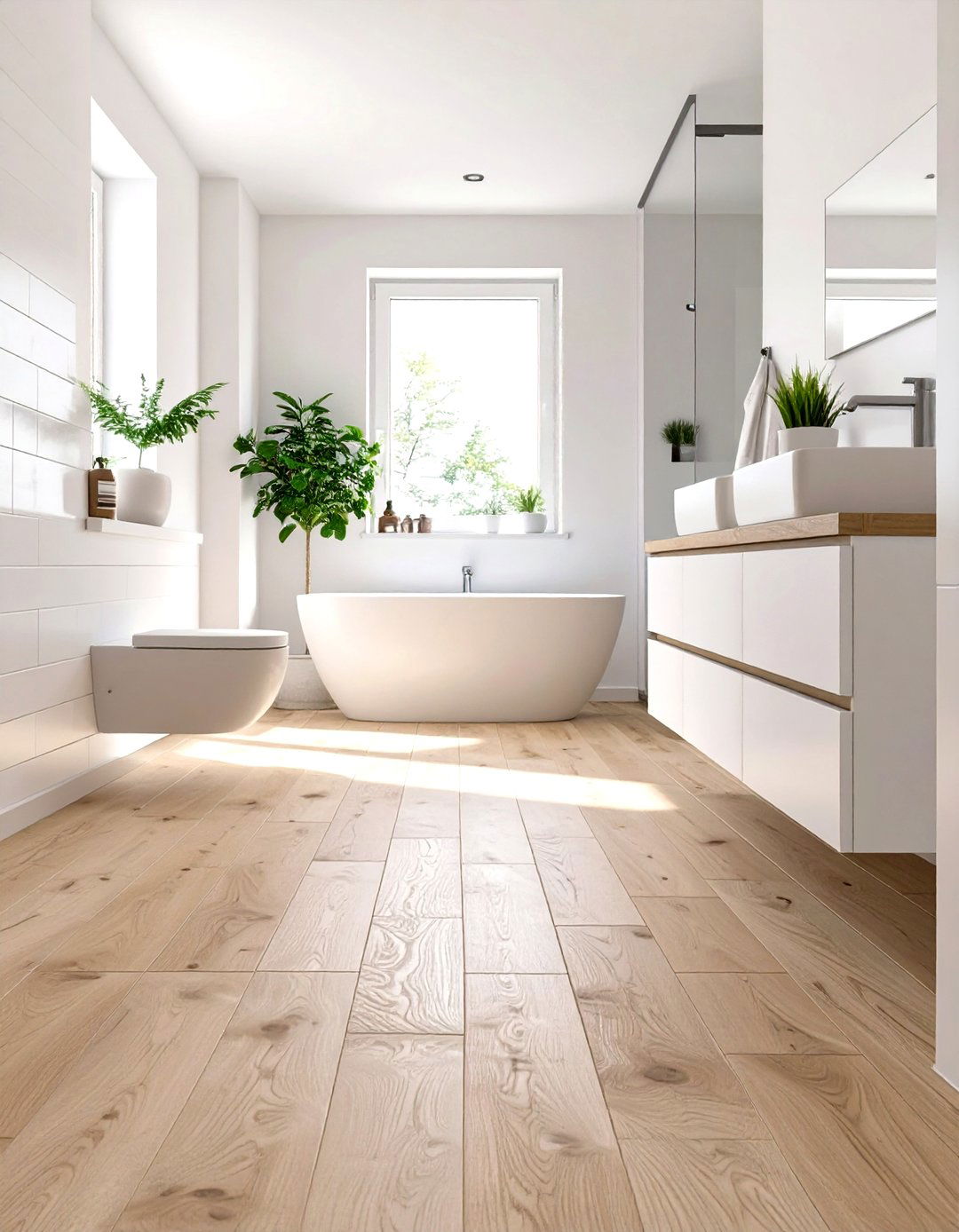 Wood Look Porcelain Plank Tiles - 30 tile ideas for bathroom
