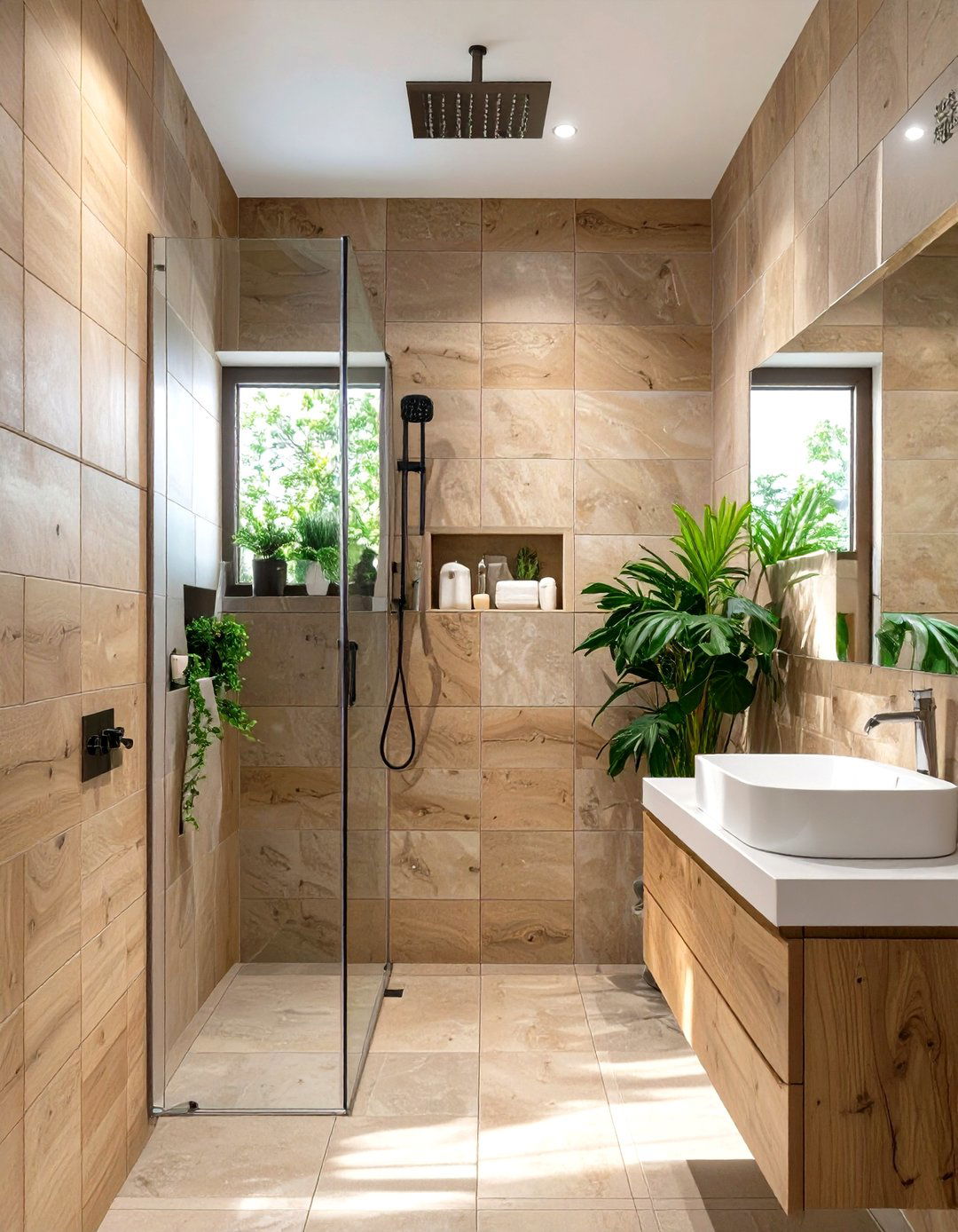 Wood Look Porcelain Shower Tiles - 30 shower bathroom tile ideas