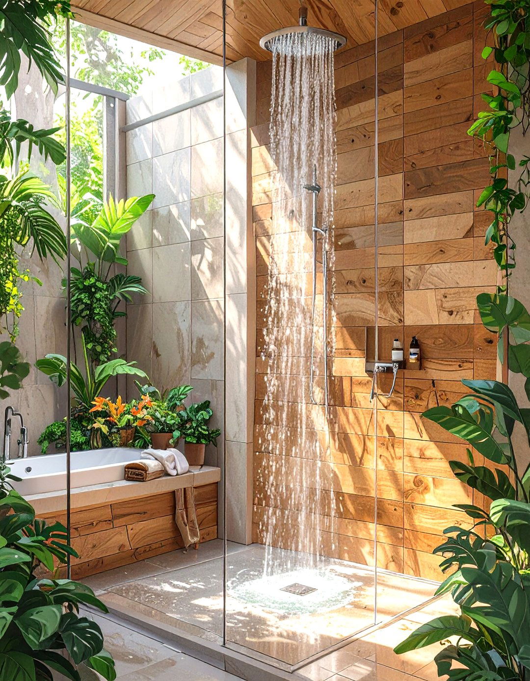 Wood Look Porcelain Tile Shower Walls - 30 shower wall ideas