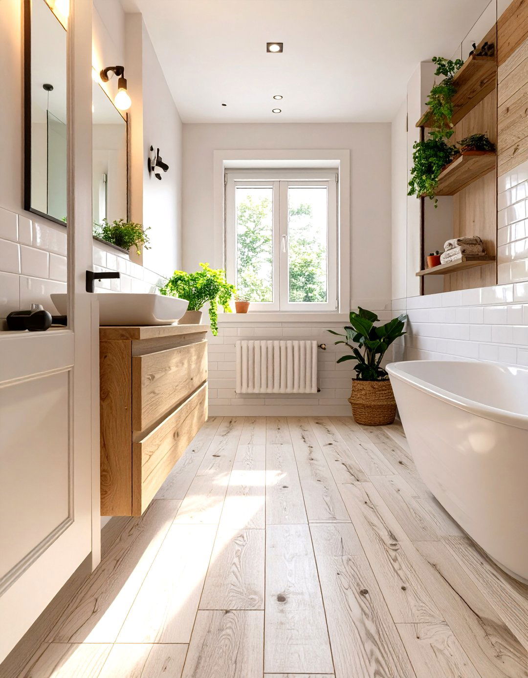 Wood Look Porcelain Tiles - 30 small bathroom bathroom tile ideas