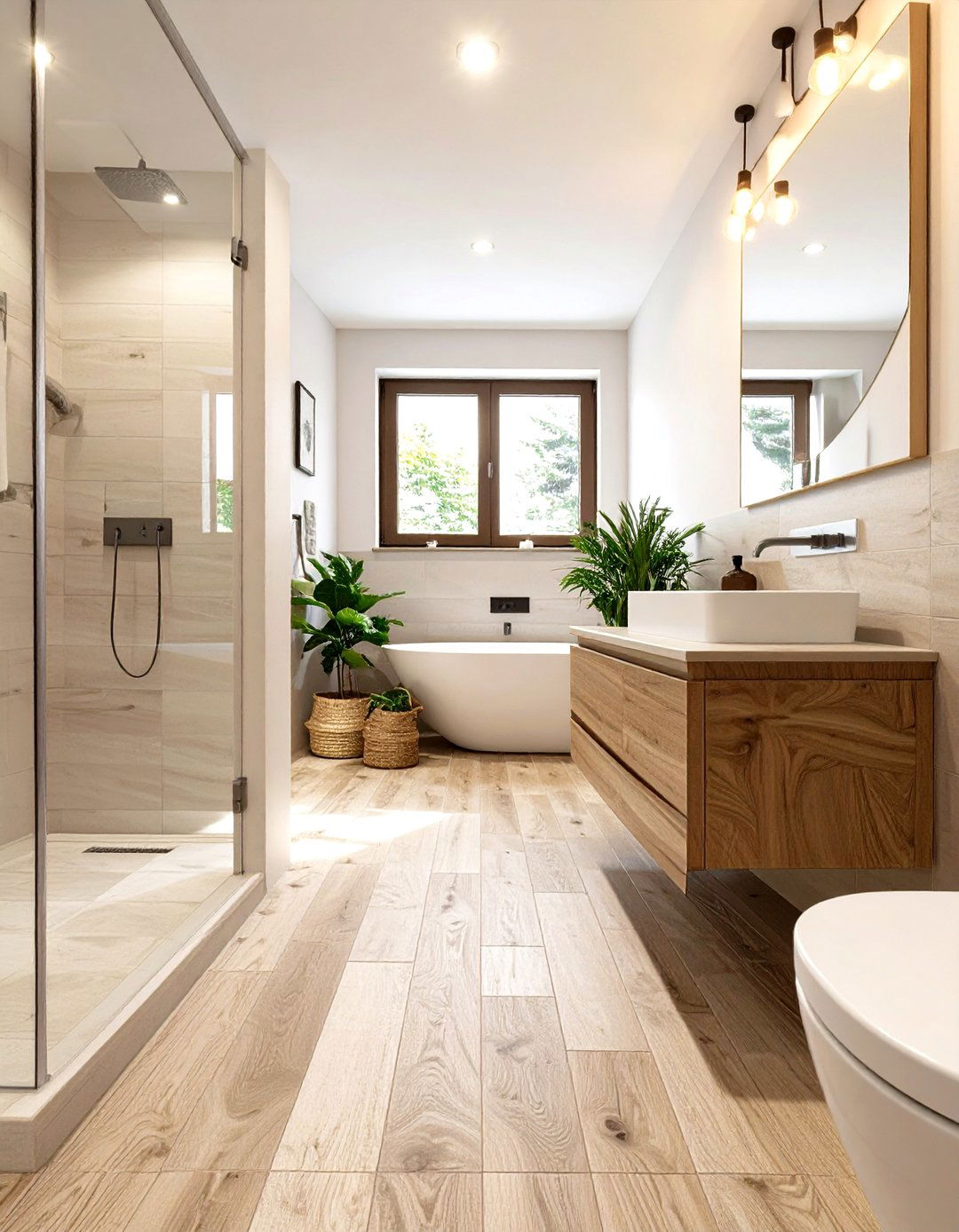 Wood Look Porcelain Tiles - 30 small bathroom tile ideas