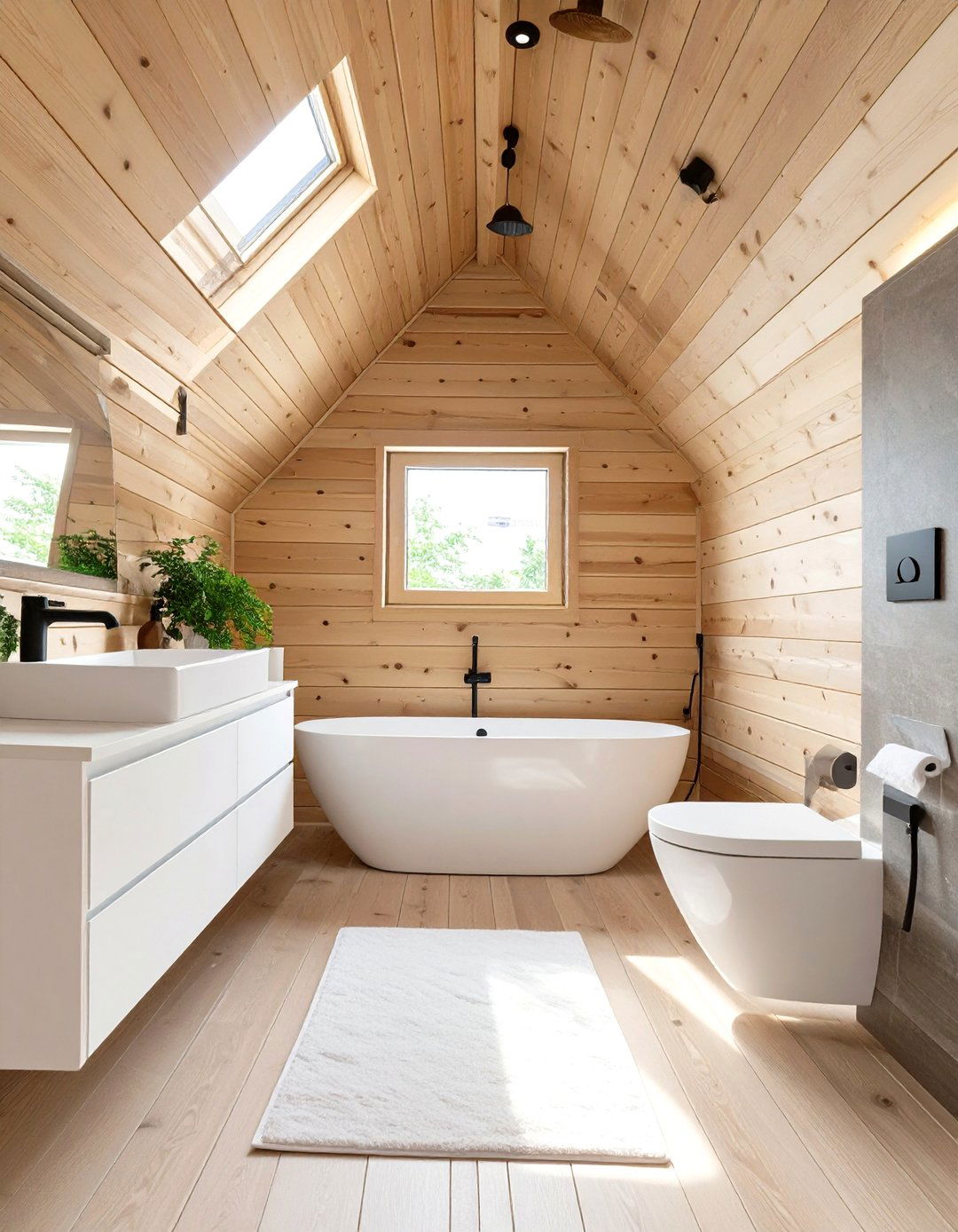Wood Paneled Attic Bathroom - 30 attic bathroom ideas