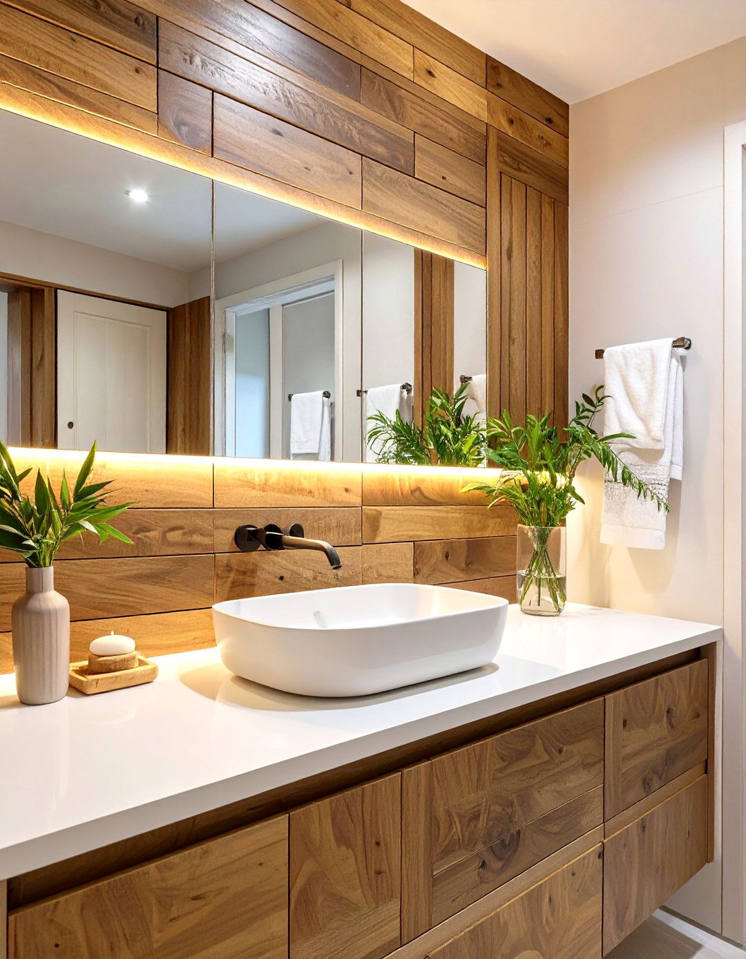 Wood Plank Bathroom Backsplash - 30 bathroom vanity backsplash ideas