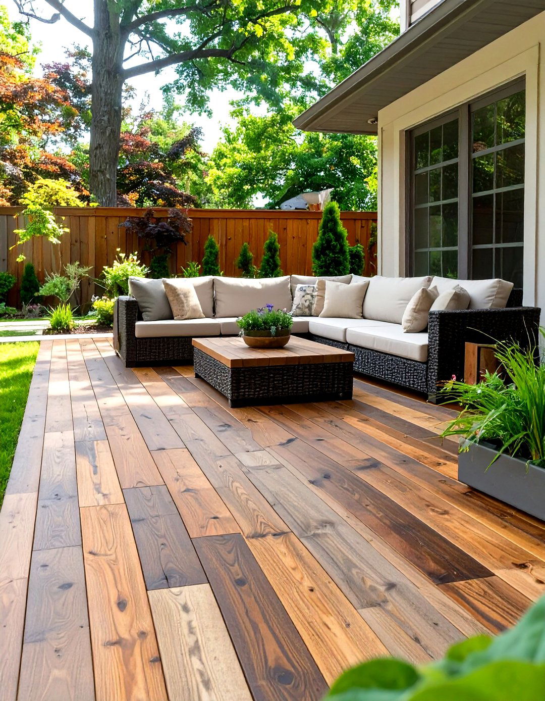 Wood Plank Stamped Concrete Patio - 30 stamped concrete patio ideas