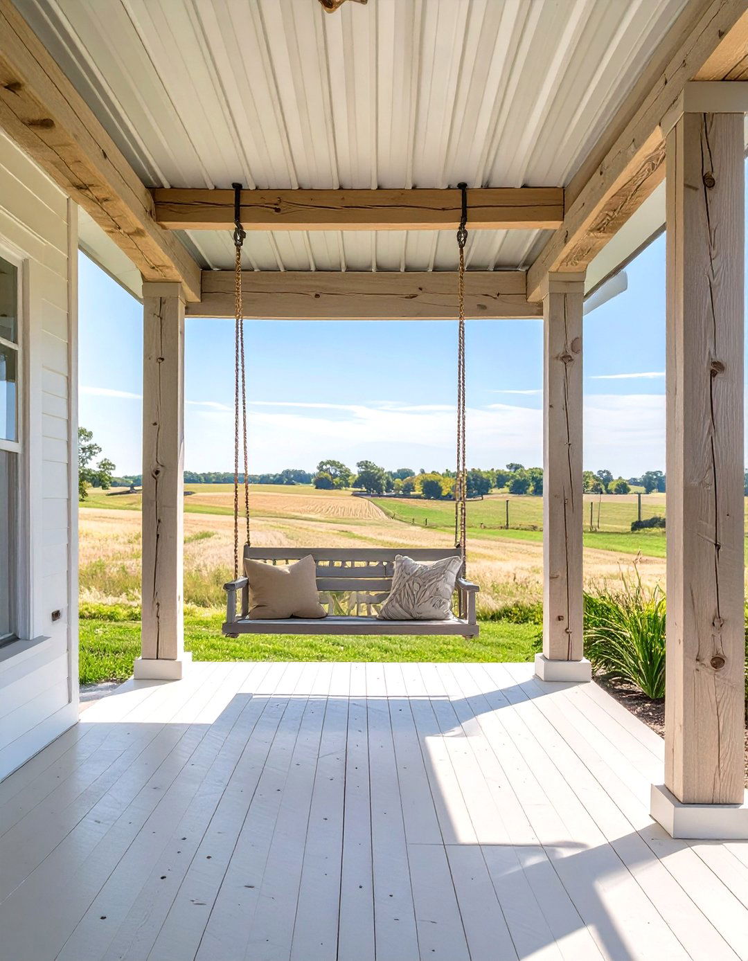 Wood Porch with a Tin Roof - 30 wood front porch ideas