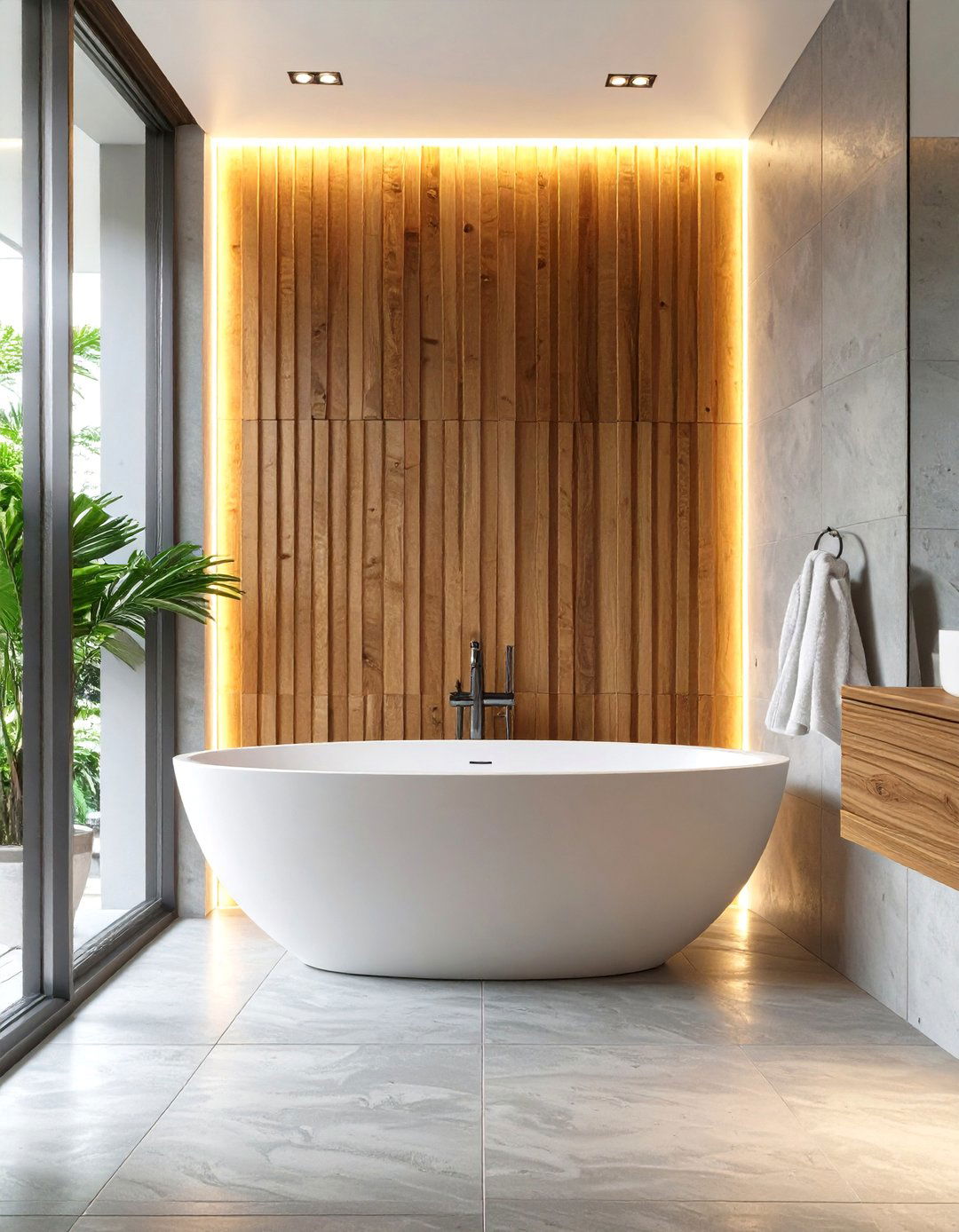 Wood Slat Accent Bathroom Walls - 30 bathroom wall ideas