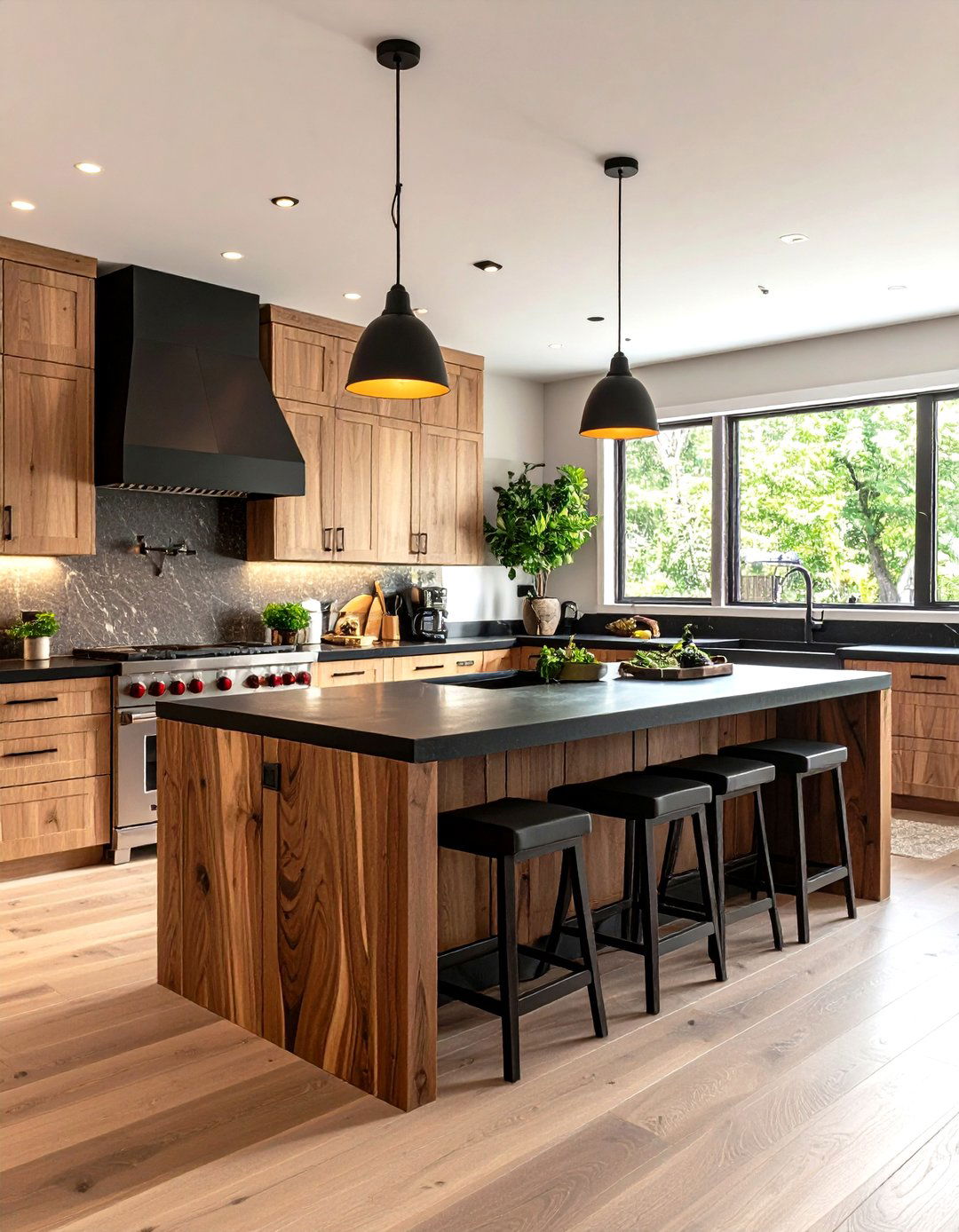 Wood and Stone Mix Kitchen Countertops - 30 kitchen countertop ideas