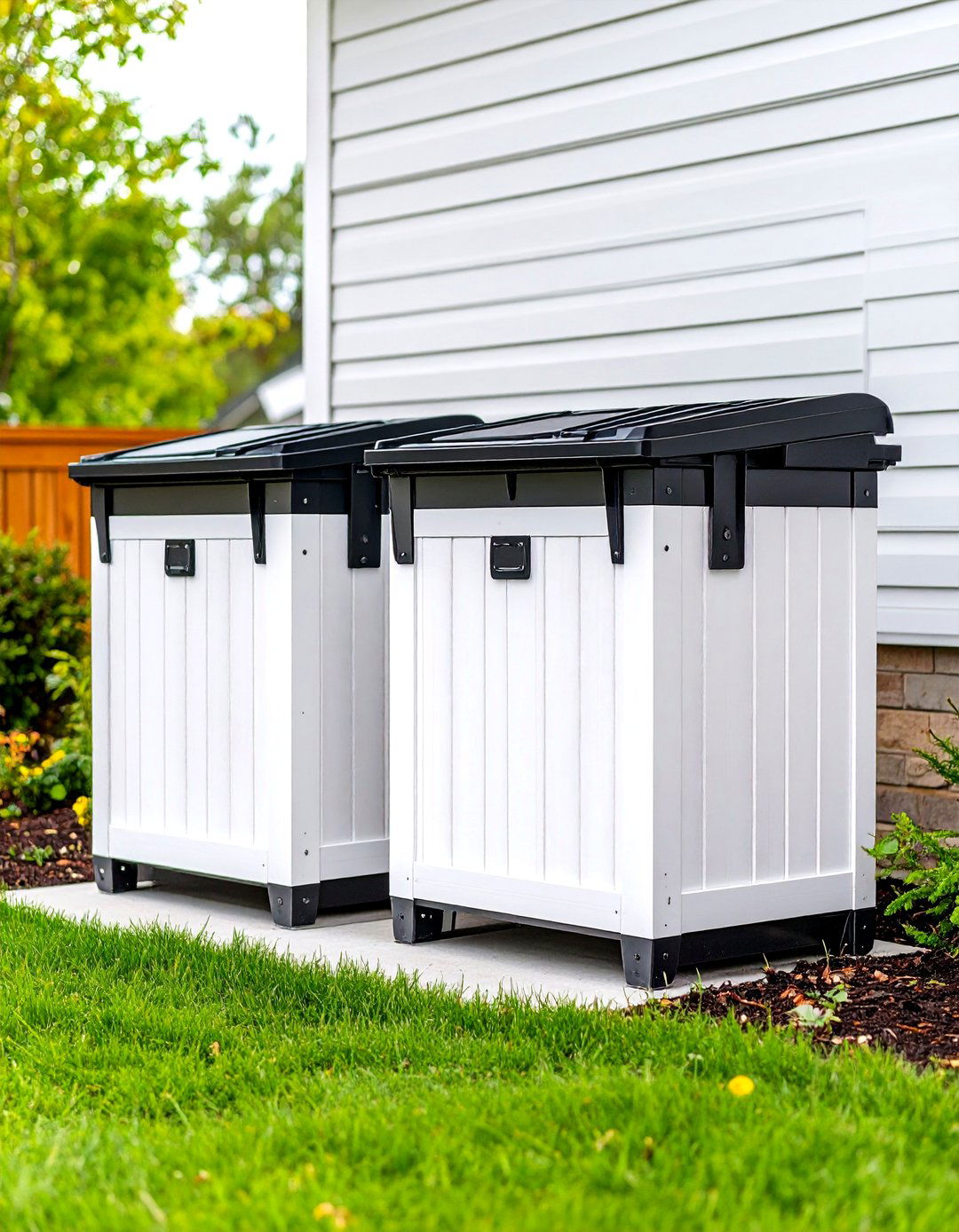 Wooden Garbage Can Enclosure - 30 outdoor storage ideas