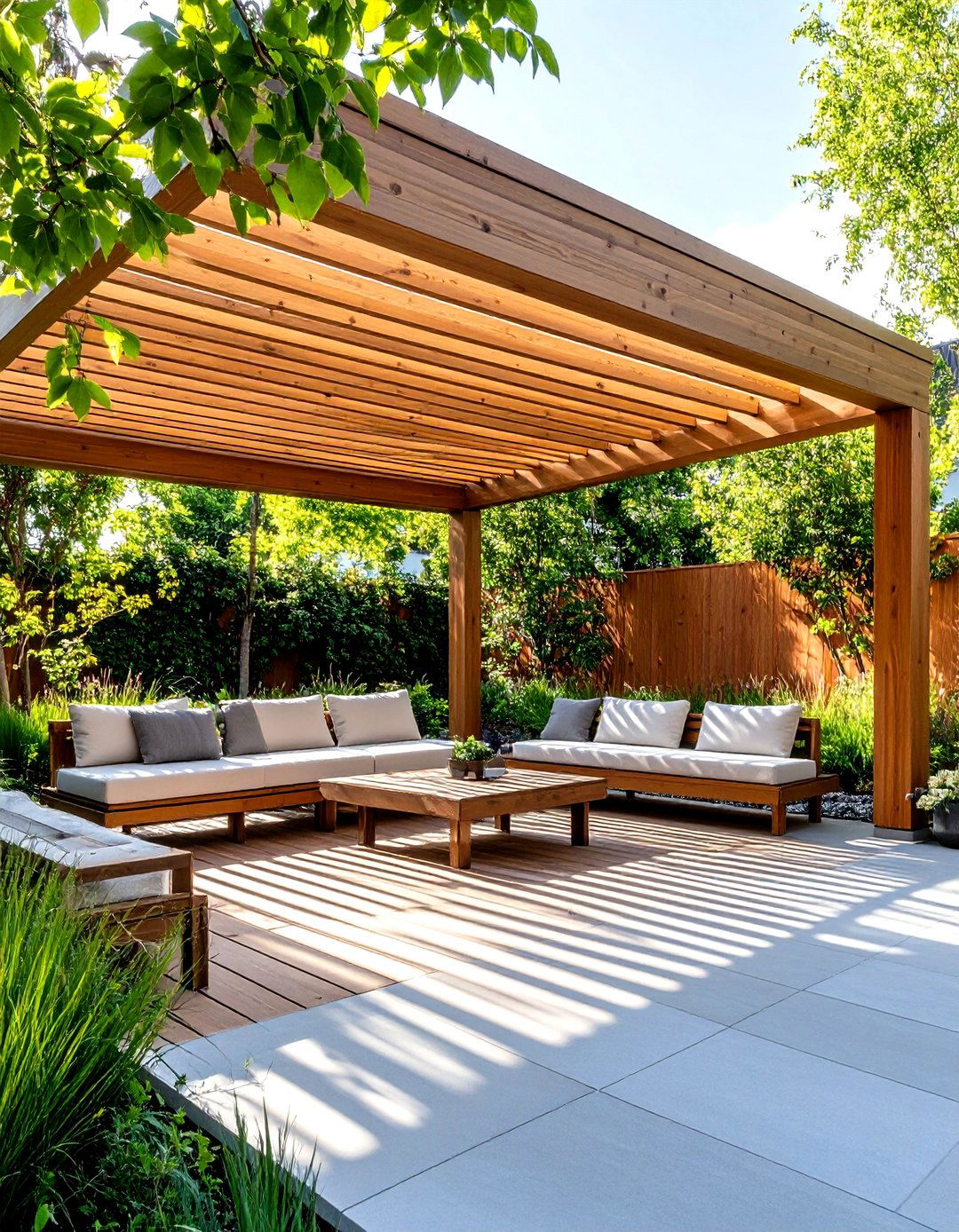 Wooden Slat Patio Cover - 30 patio shades ideas