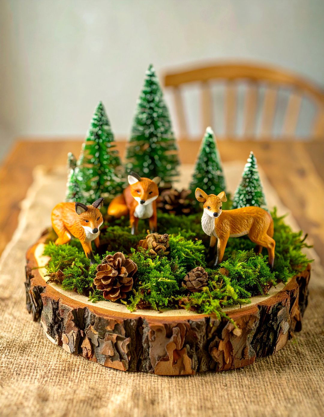Woodland Animal Forest Scene - 30 baby shower centerpiece ideas