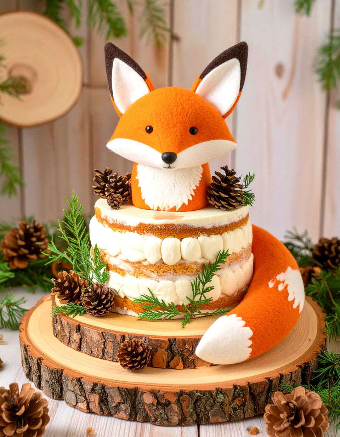 Woodland Creature Diaper Cake - 30 unique baby shower decoration ideas