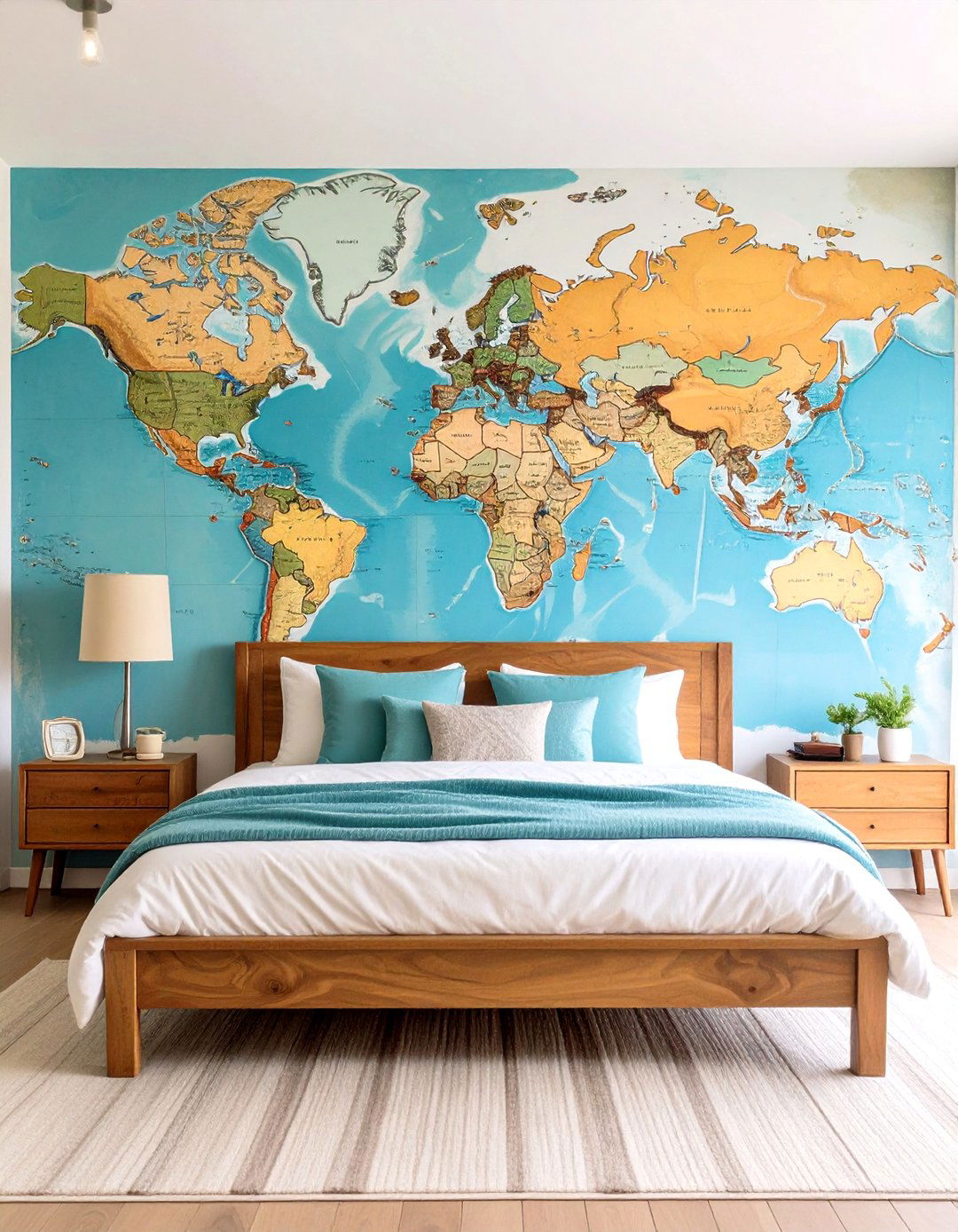 World Map Mural Bedroom - 30 accent wall ideas for bedroom