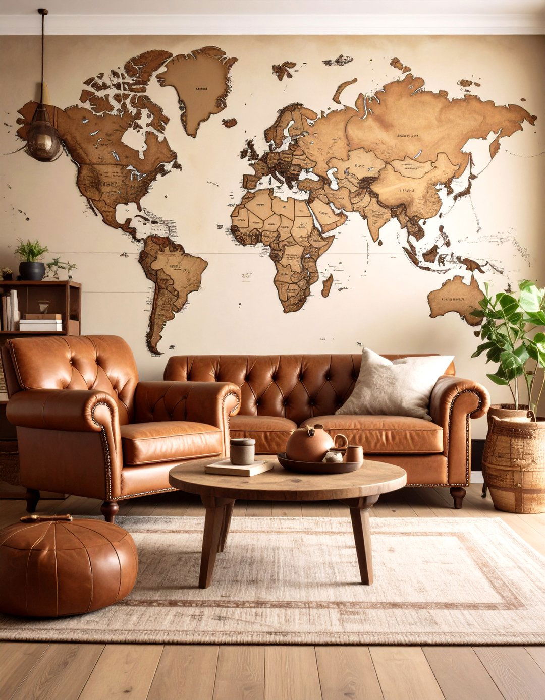 World Map Mural Living room - 30 living room wallpaper ideas