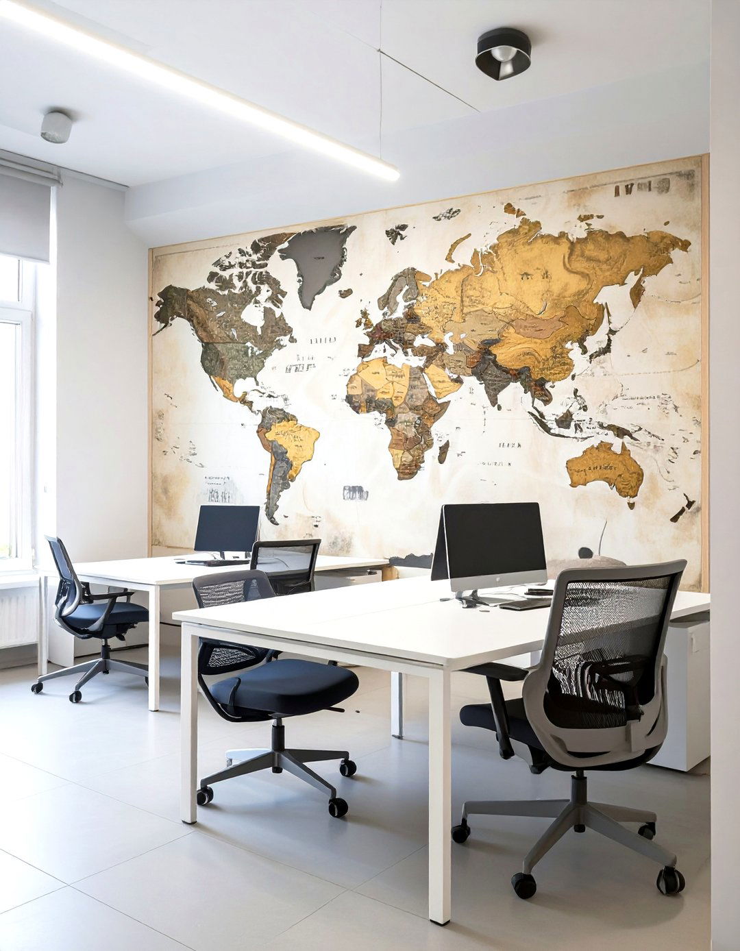 World Map Mural Office Wallpaper - 30 office wallpaper ideas