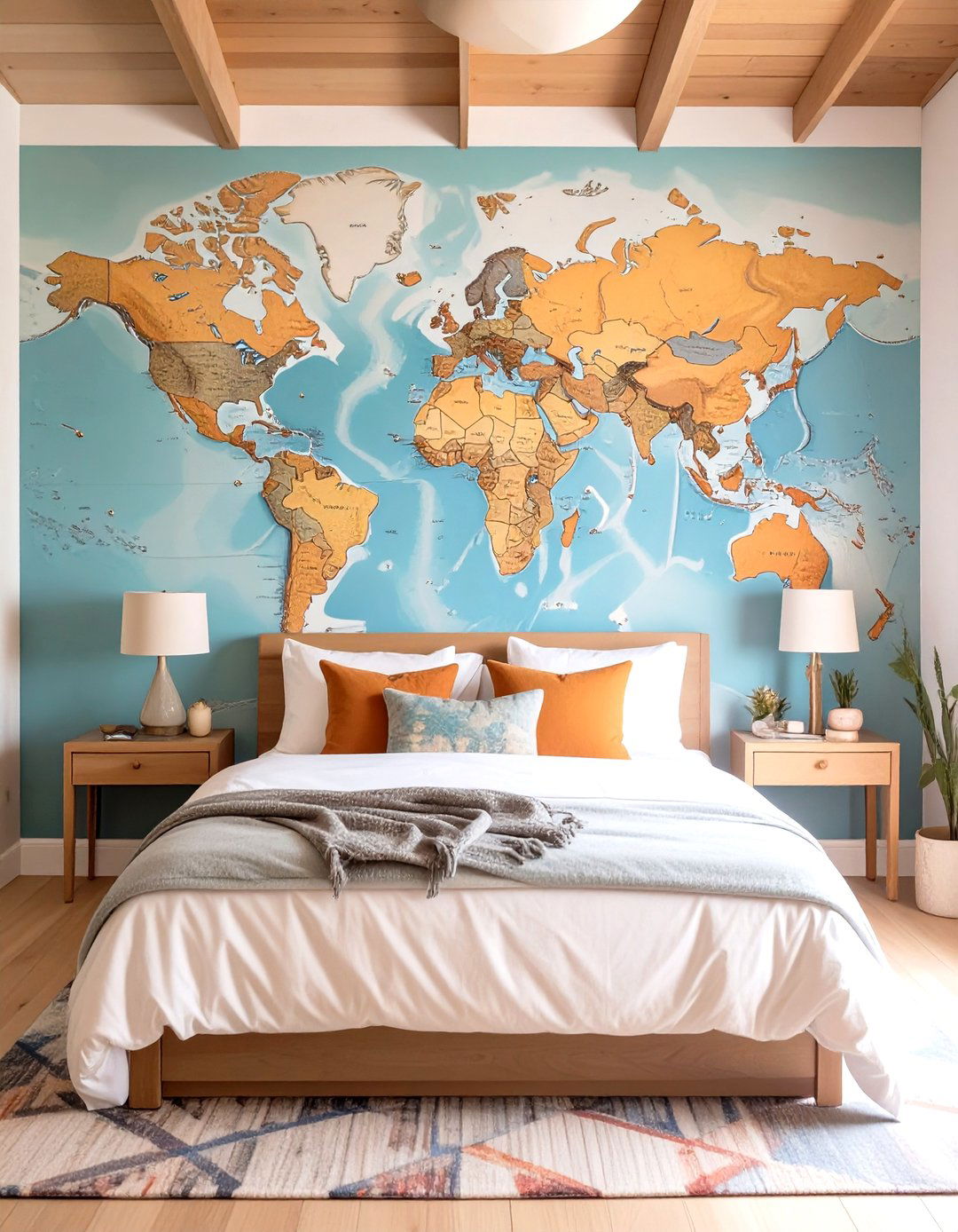 World Map Mural for a Teen Boys Bedroom - 30 teen boys bedroom ideas