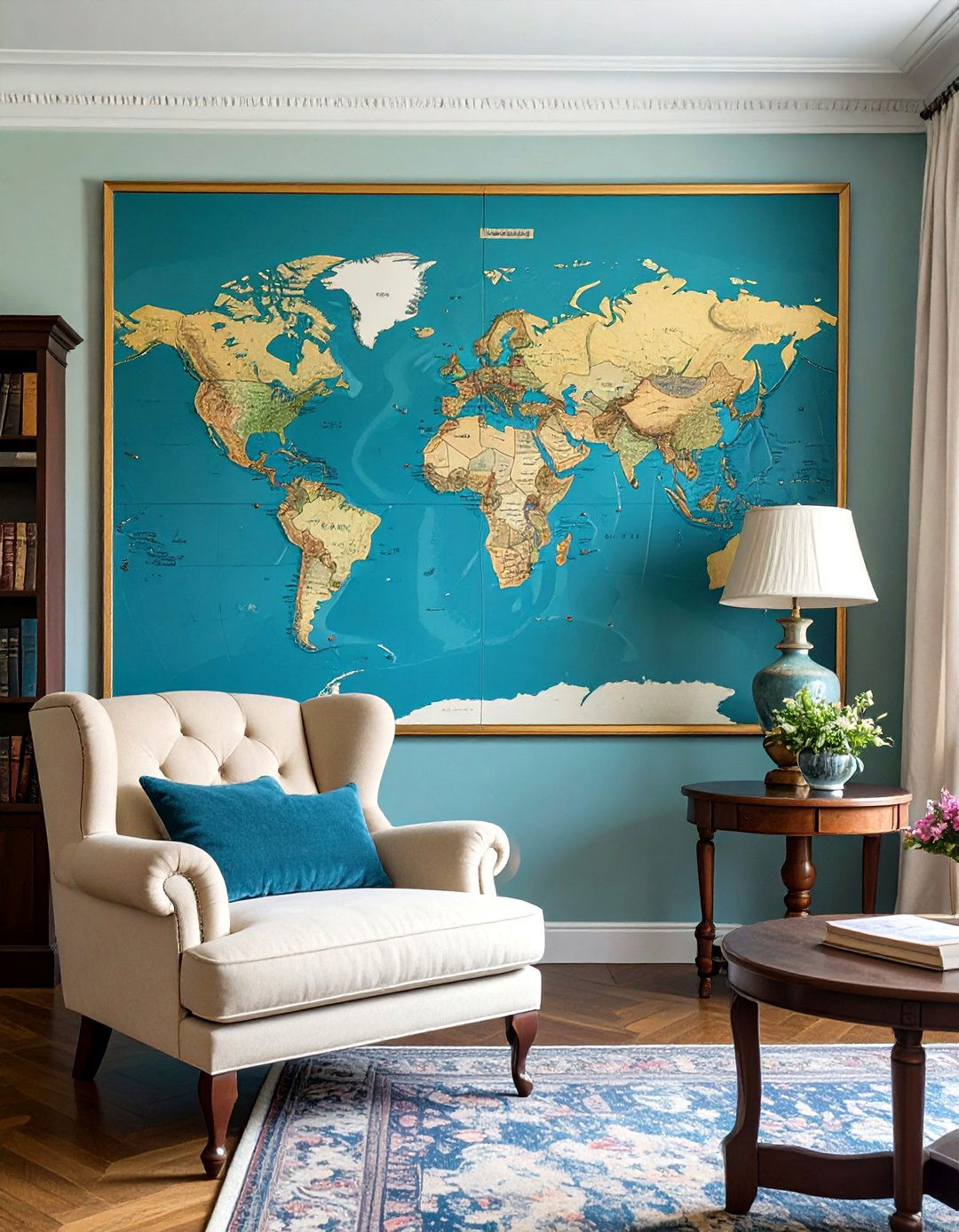 World Map Wall Art - 30 wall pictures for living room ideas