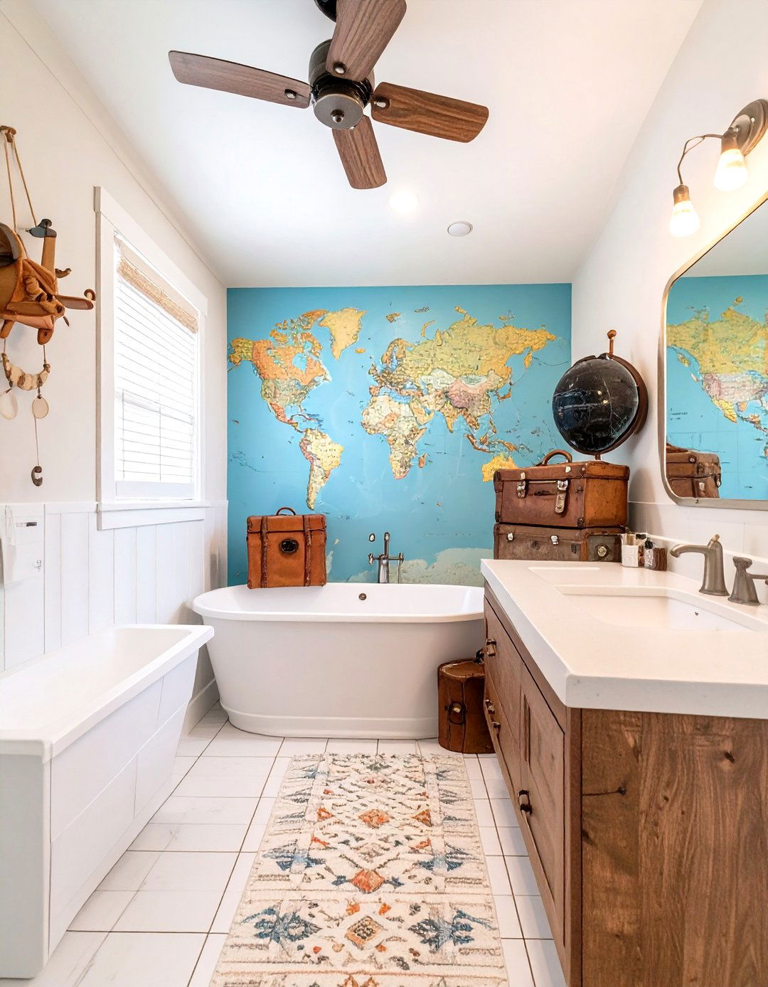 World Traveler Map Bathroom - 30 kids bathroom ideas