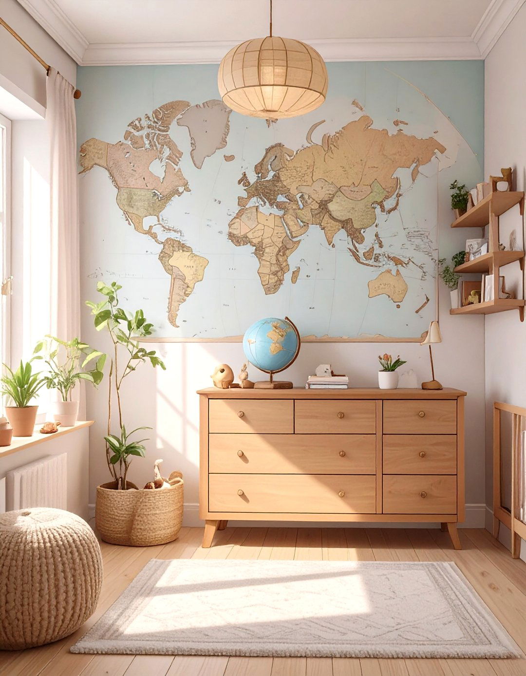 World Traveler Map Mural Nursery - 30 baby boy nursery ideas for small rooms