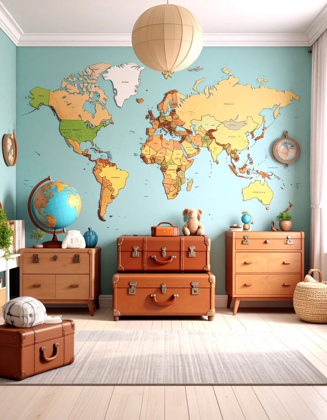 World Travelers Map Room - 30 little girls room ideas