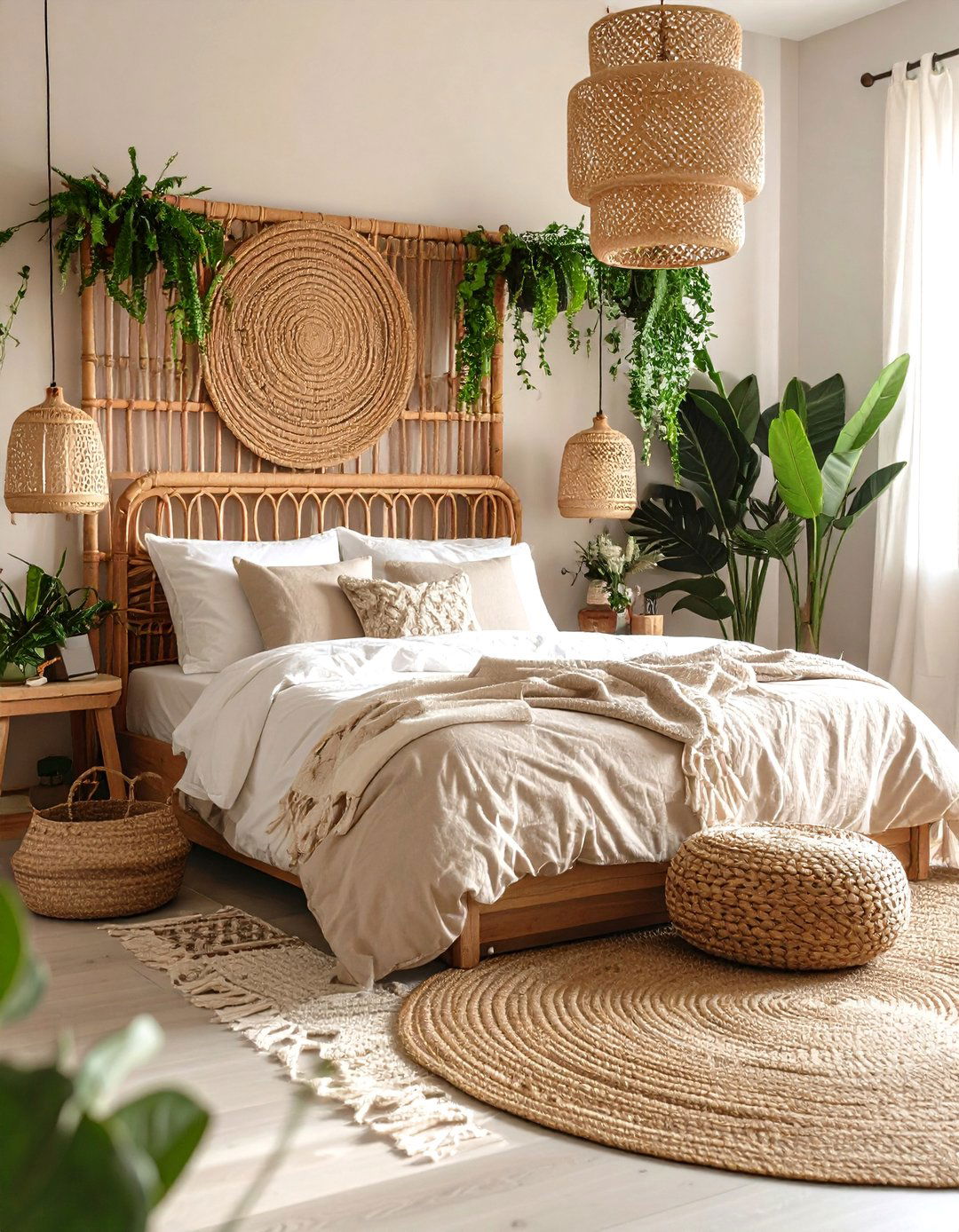 Woven Cane or Rattan Bedroom - 30 accent wall bedroom ideas