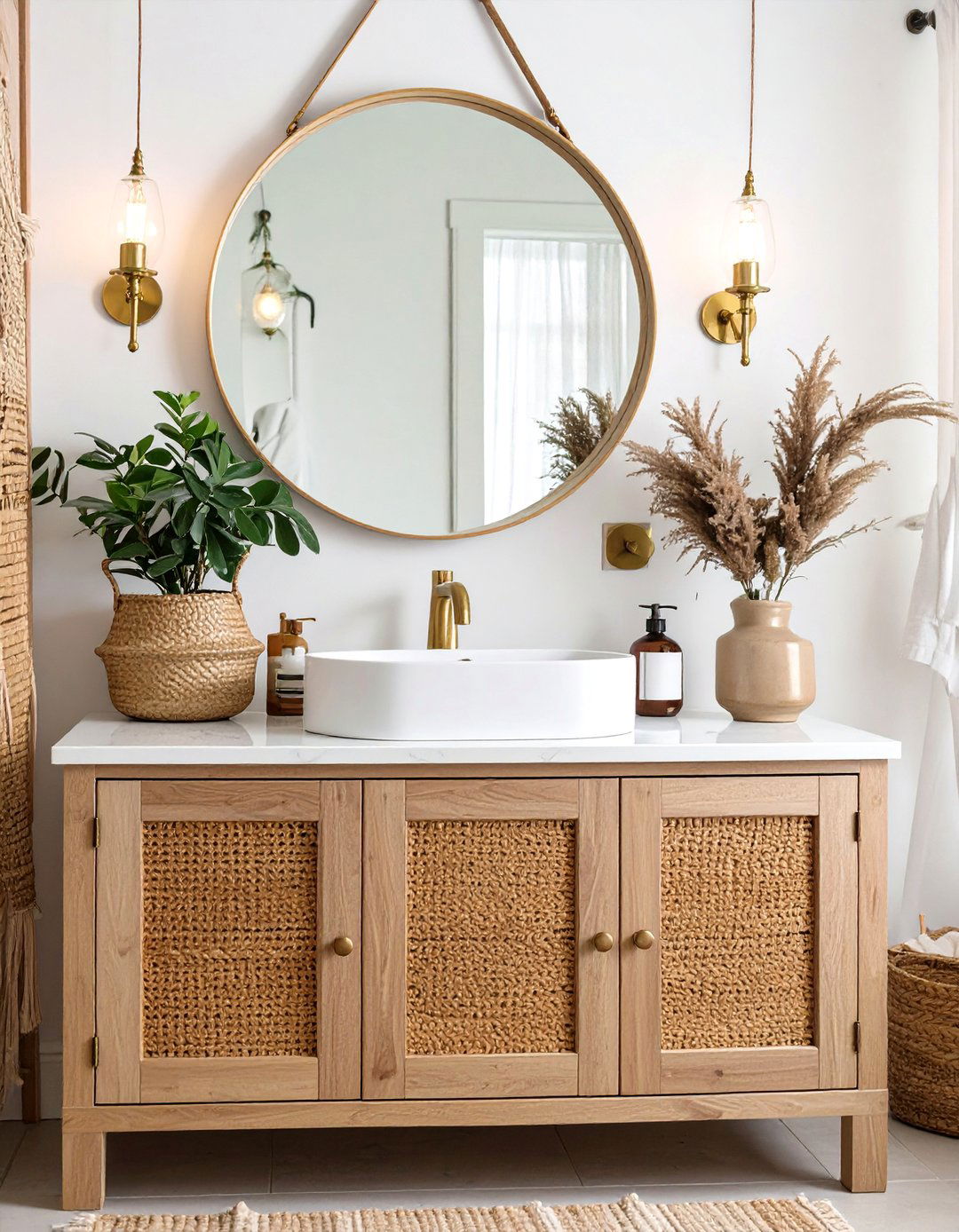 Woven Front Bathroom Cabinet - 30 bathroom storage cabinet ideas