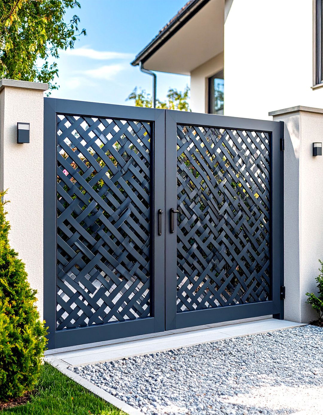 Woven Metal Strap Garden Gate - 30 diy garden gate ideas