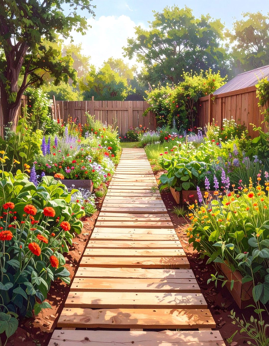 Woven Pallet Wood Garden Path - 30 unique garden path ideas