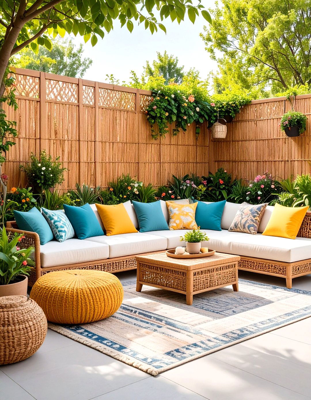 Woven Reed or Willow Patio Privacy Fence - 30 patio privacy wall ideas