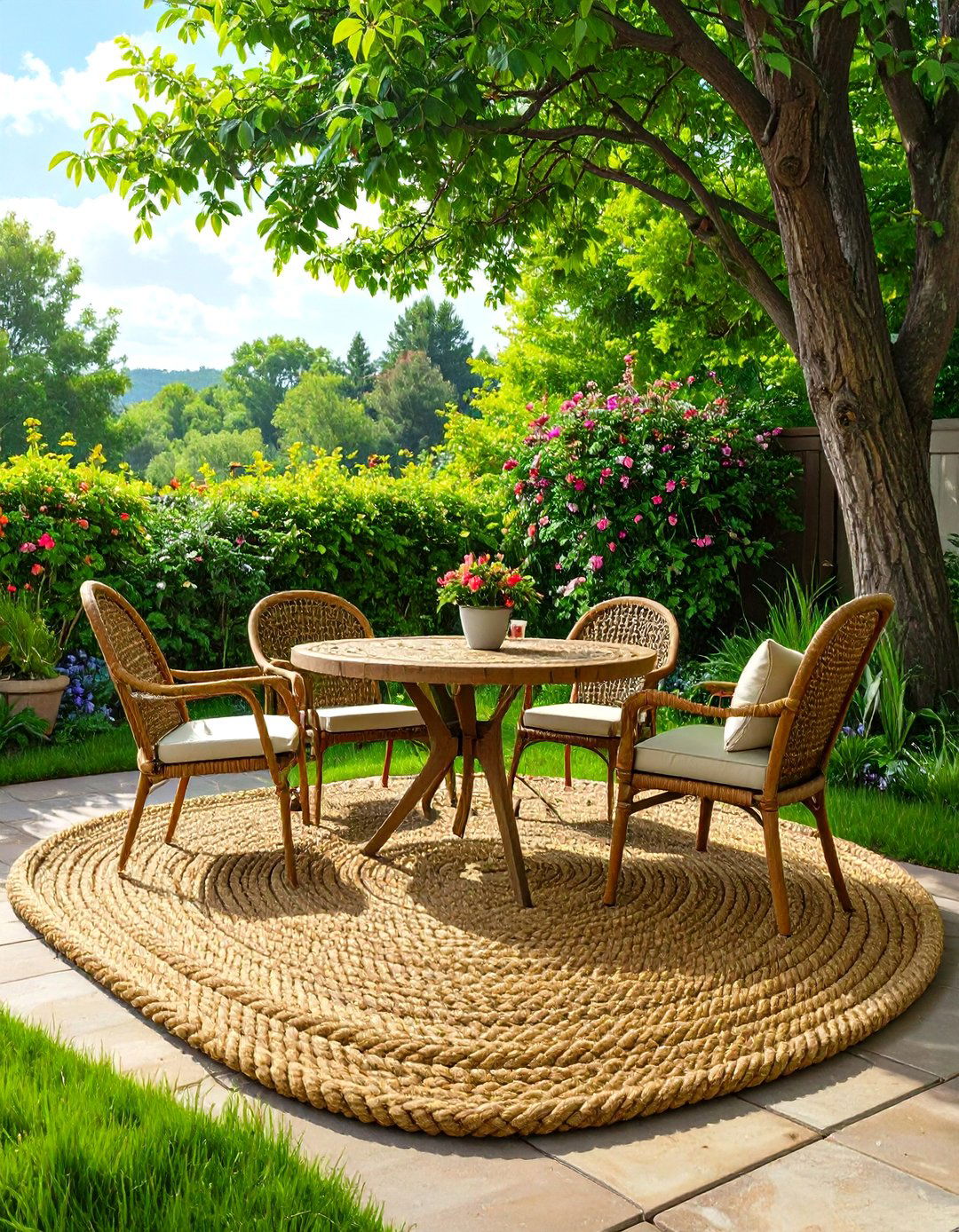 Woven Rope Outdoor Area Rug - 30 outdoor  decorations ideas diy