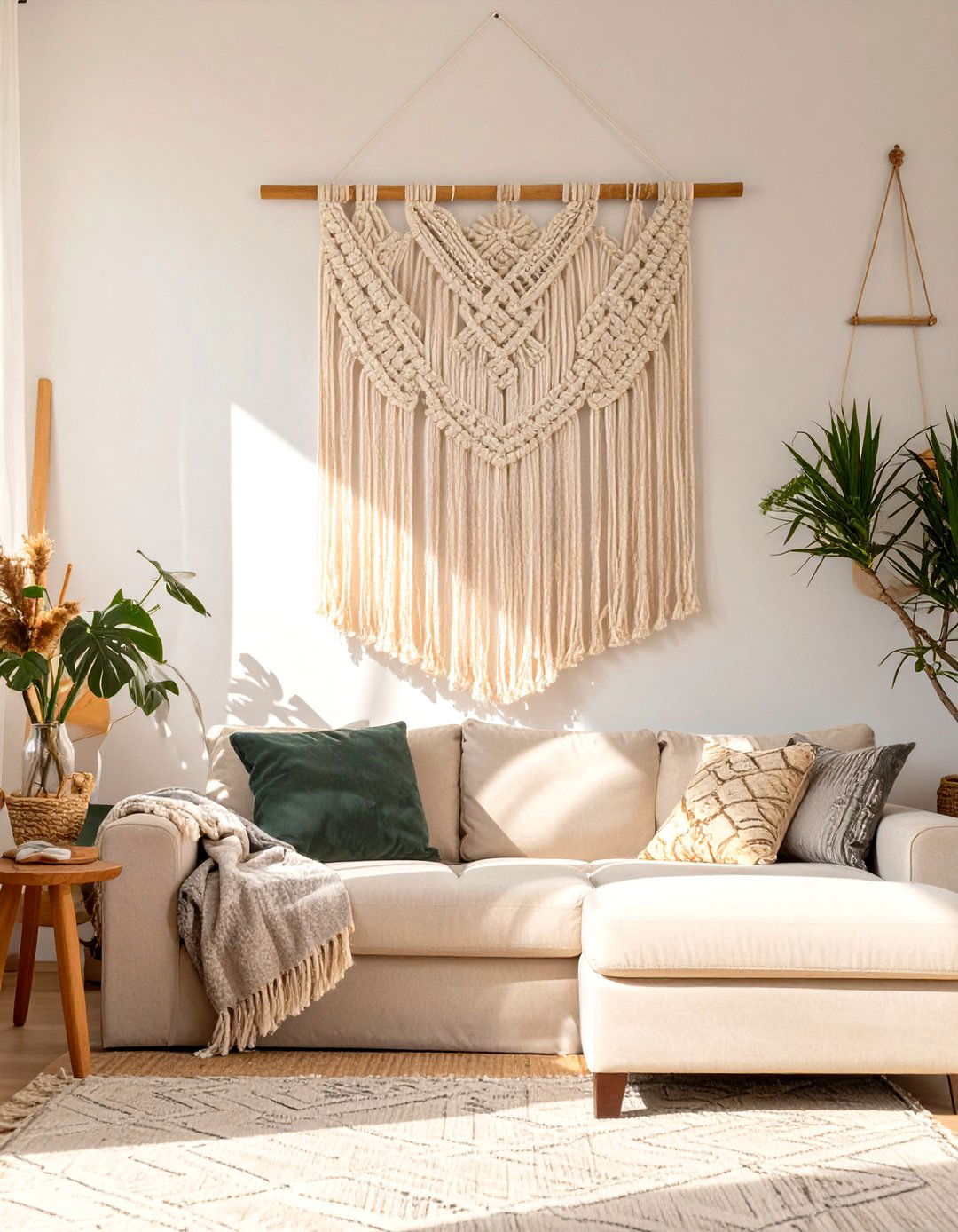 Woven Tapestry Wall Hanging - 30 wall decoration ideas for living room