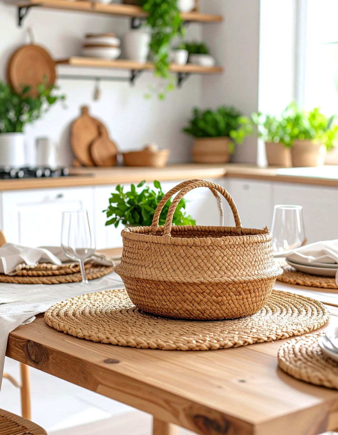 Woven Textures and Natural Fibers - 30 kitchen table decorations ideas