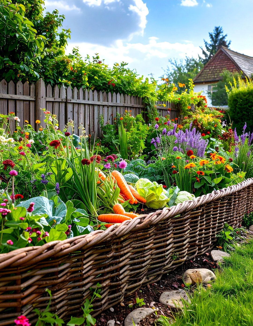Woven Wattle Fencing - 30 landscaping edging ideas